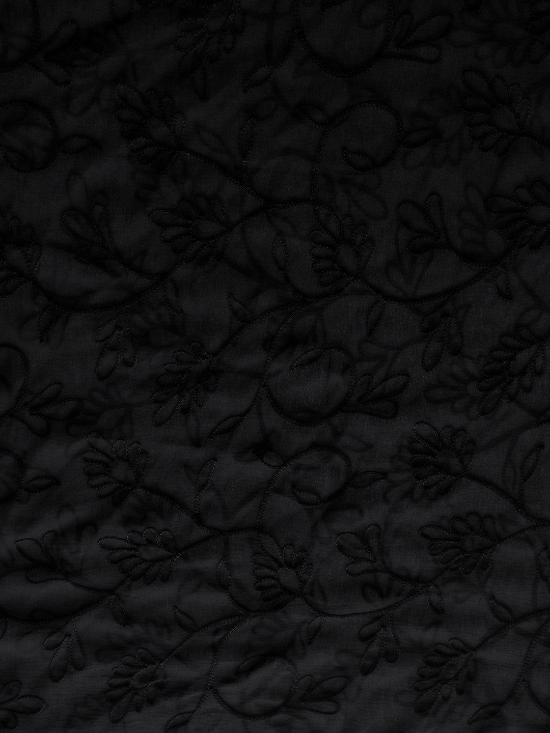 Dupatta Bazaar Woman's Black Embrodiered Chiffon dupatta - Dupatta Bazaar
