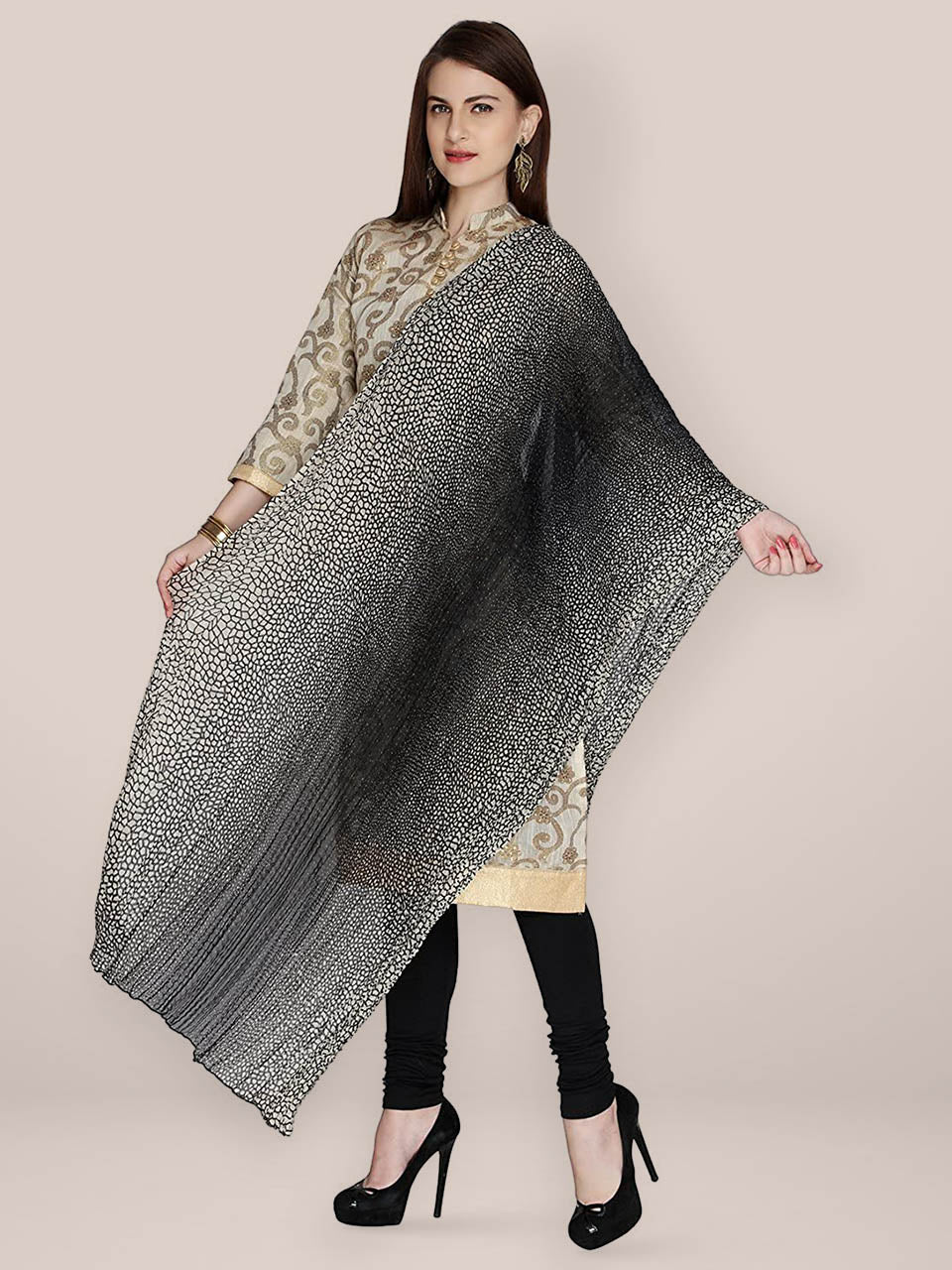 Printed crush chiffon dupatta freeshipping - Dupatta Bazaar