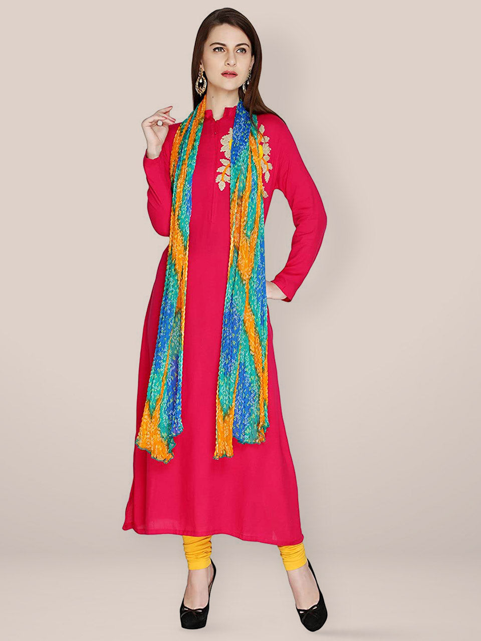 Printed crush chiffon dupatta freeshipping - Dupatta Bazaar