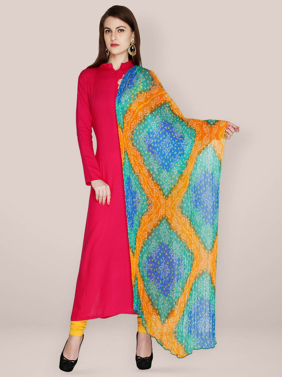 Printed crush chiffon dupatta freeshipping - Dupatta Bazaar