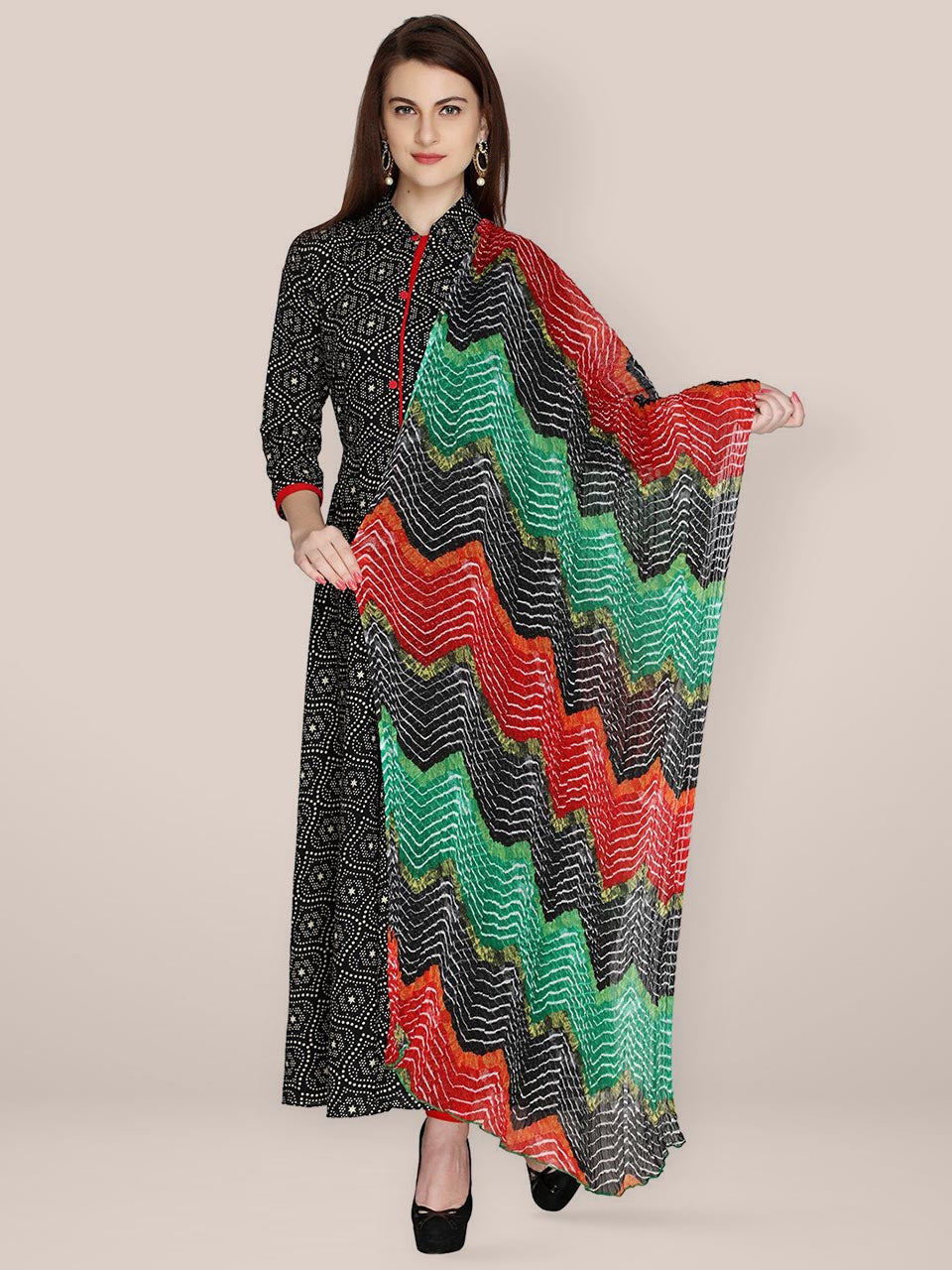 Printed crush chiffon dupatta freeshipping - Dupatta Bazaar