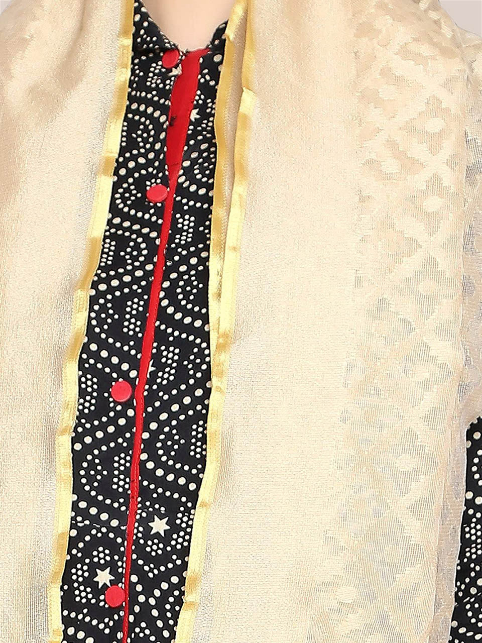 Beige Cotton Handloom Dupatta freeshipping - Dupatta Bazaar