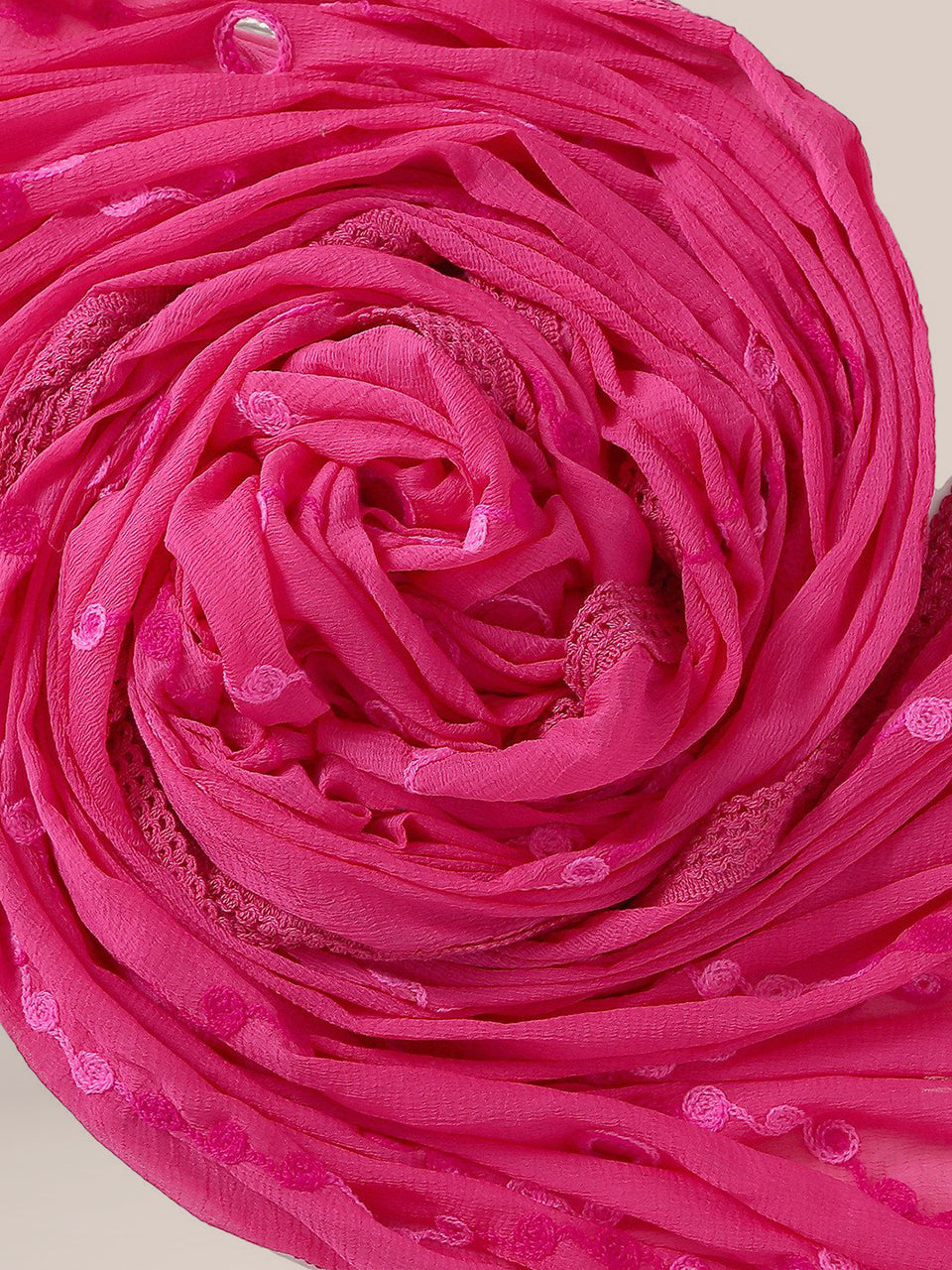 Pink Chiffon Emroidered Dupatta freeshipping - Dupatta Bazaar