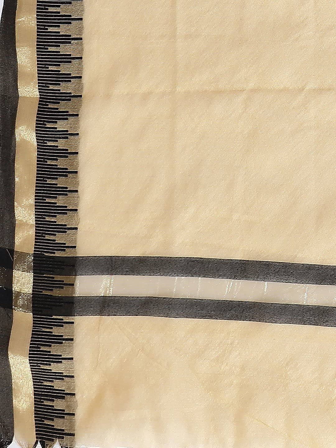 Cotton Gold & Black Silk Dupatta freeshipping - Dupatta Bazaar