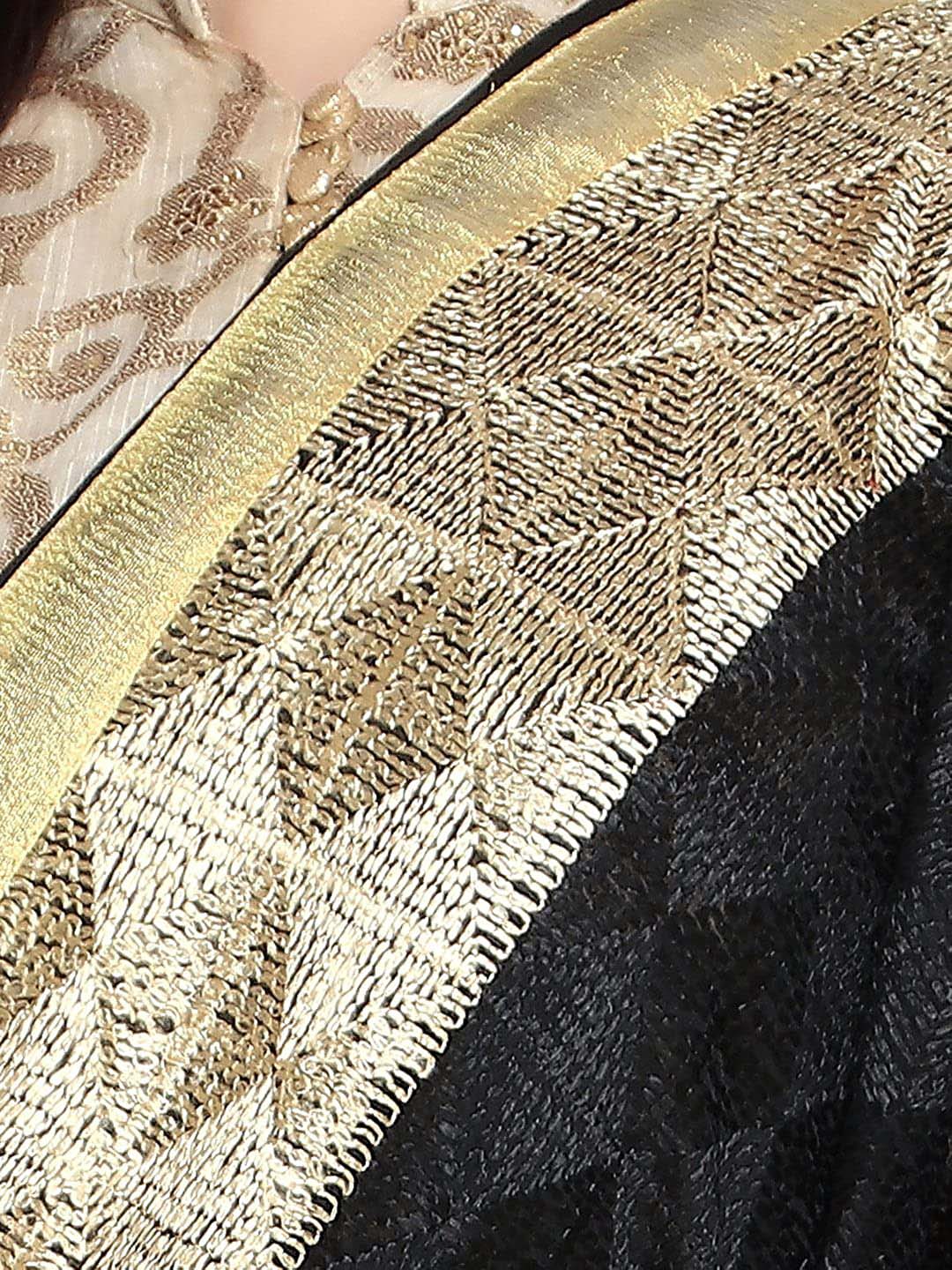 Black Chiffon Phulkari Dupatta freeshipping - Dupatta Bazaar