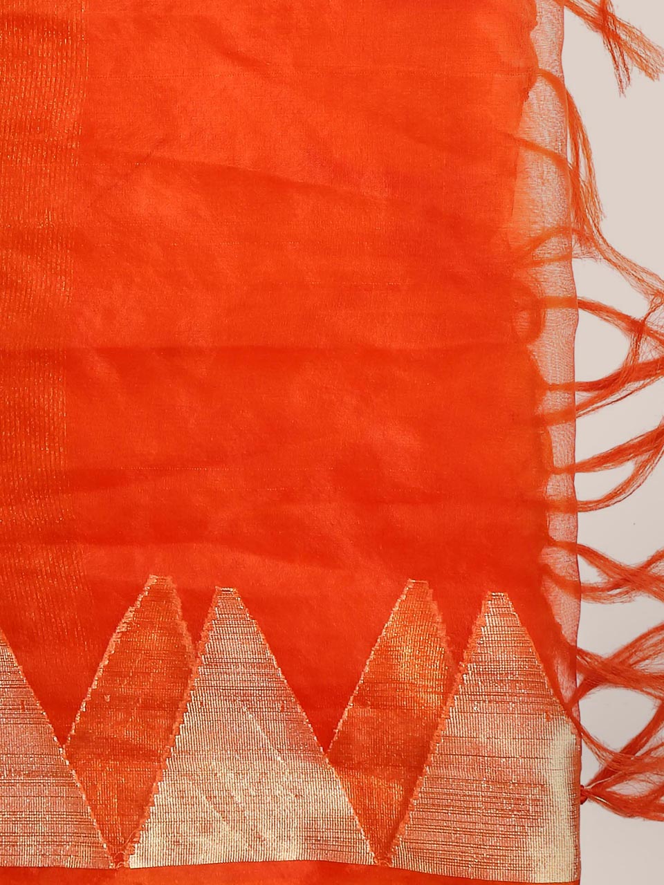 Orange Organza Printed Dupatta freeshipping - Dupatta Bazaar