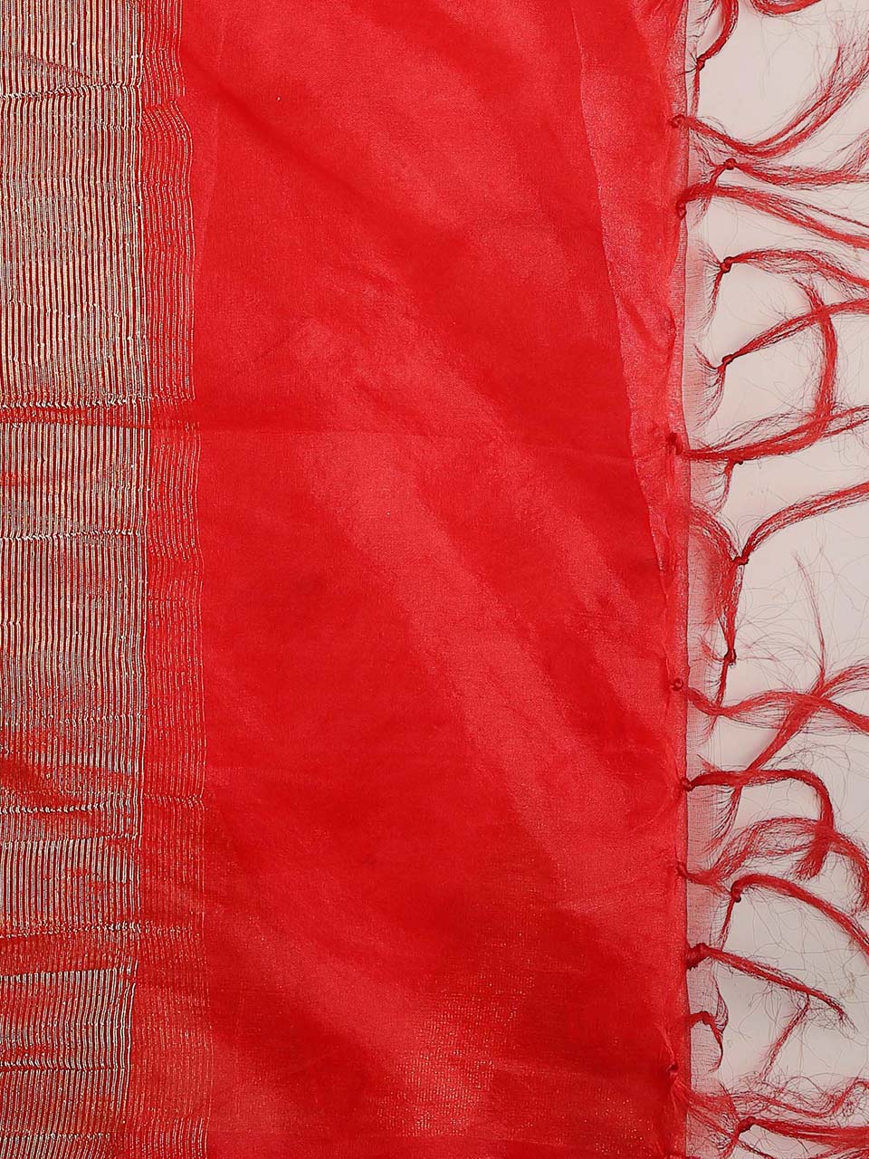 Red & Gold Organza Dupatta freeshipping - Dupatta Bazaar