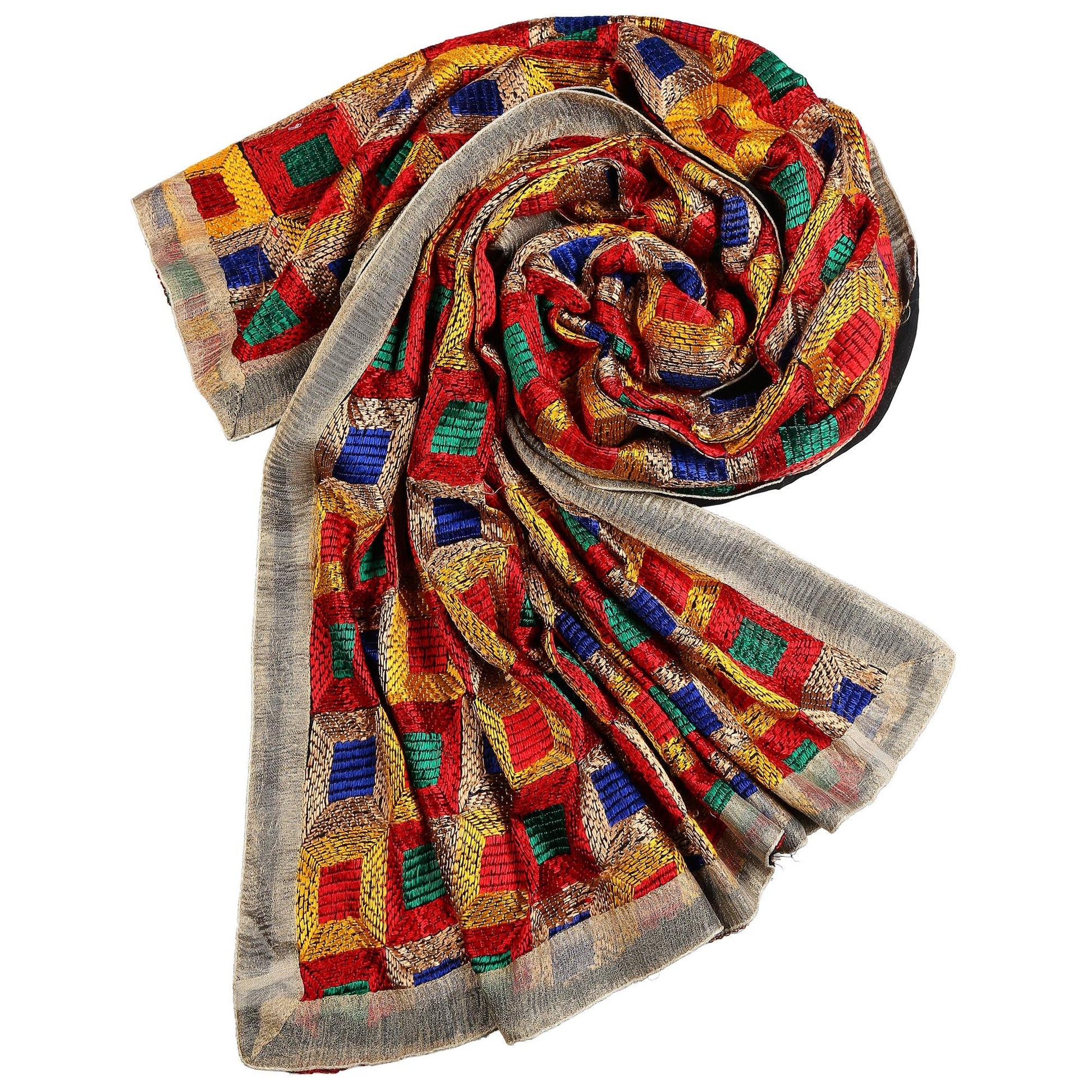 Multicoloured Stunning Phulkari Dupatta - Dupatta Bazaar