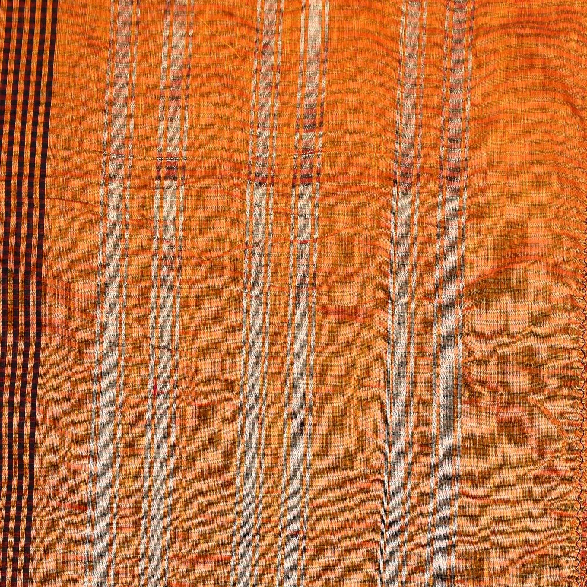 Dupatta Bazaar Woman's Orange Cotton Handloom Dupatta/Hijab - Dupatta Bazaar
