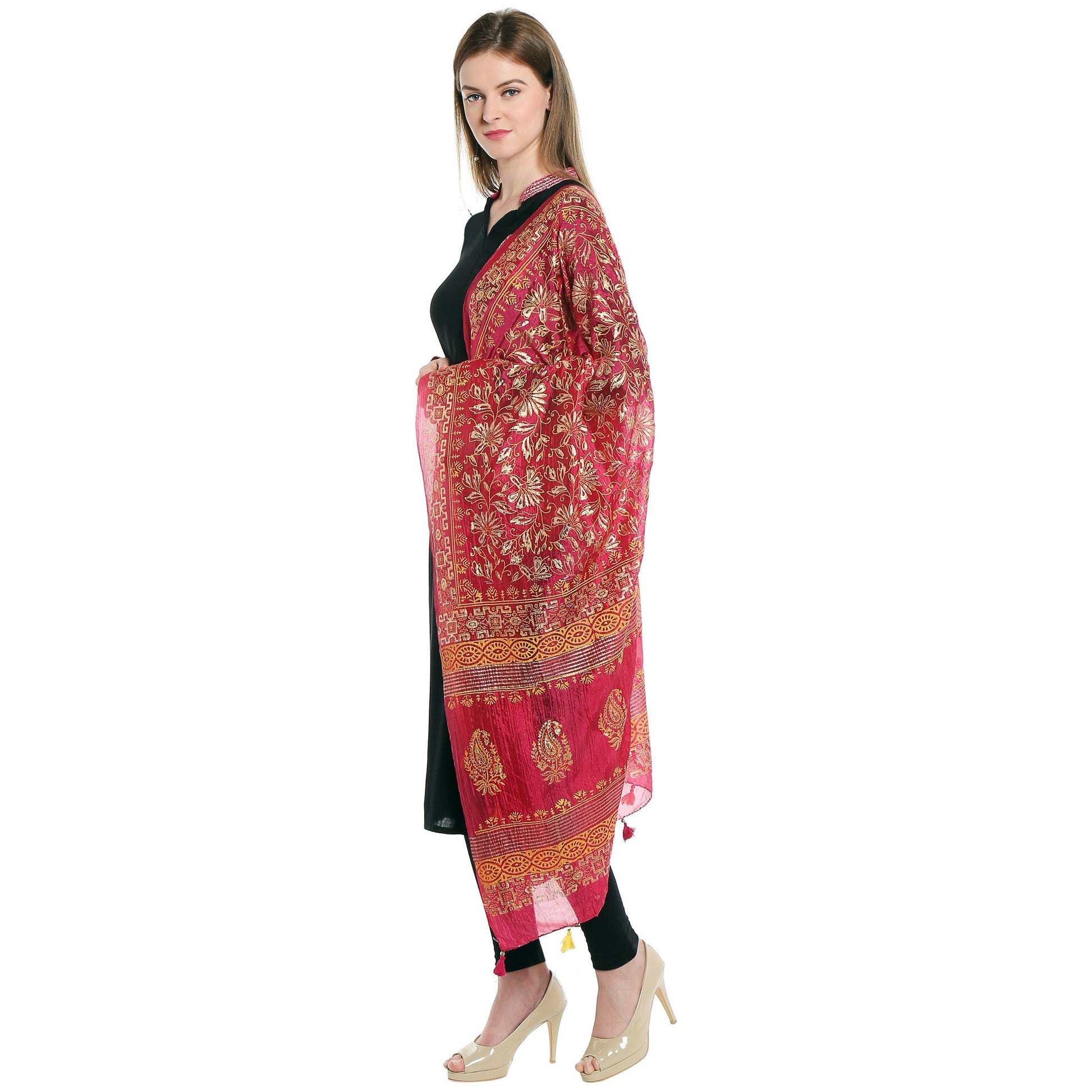 Crushed Silk Dupatta - Dupatta Bazaar