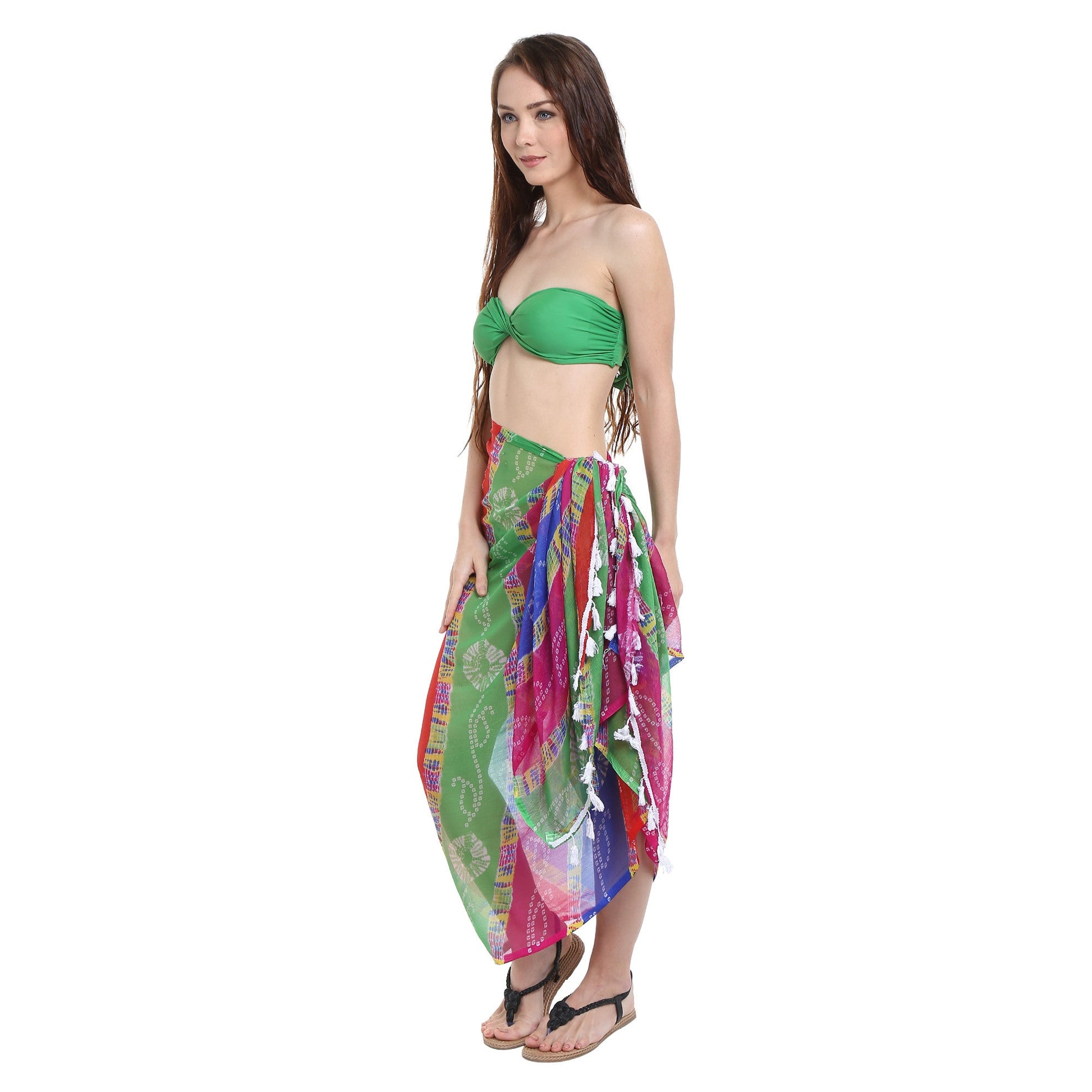 Dupatta Bazaar Women's Printed Chiffon Sarong & Beach Cover up - Dupatta Bazaar