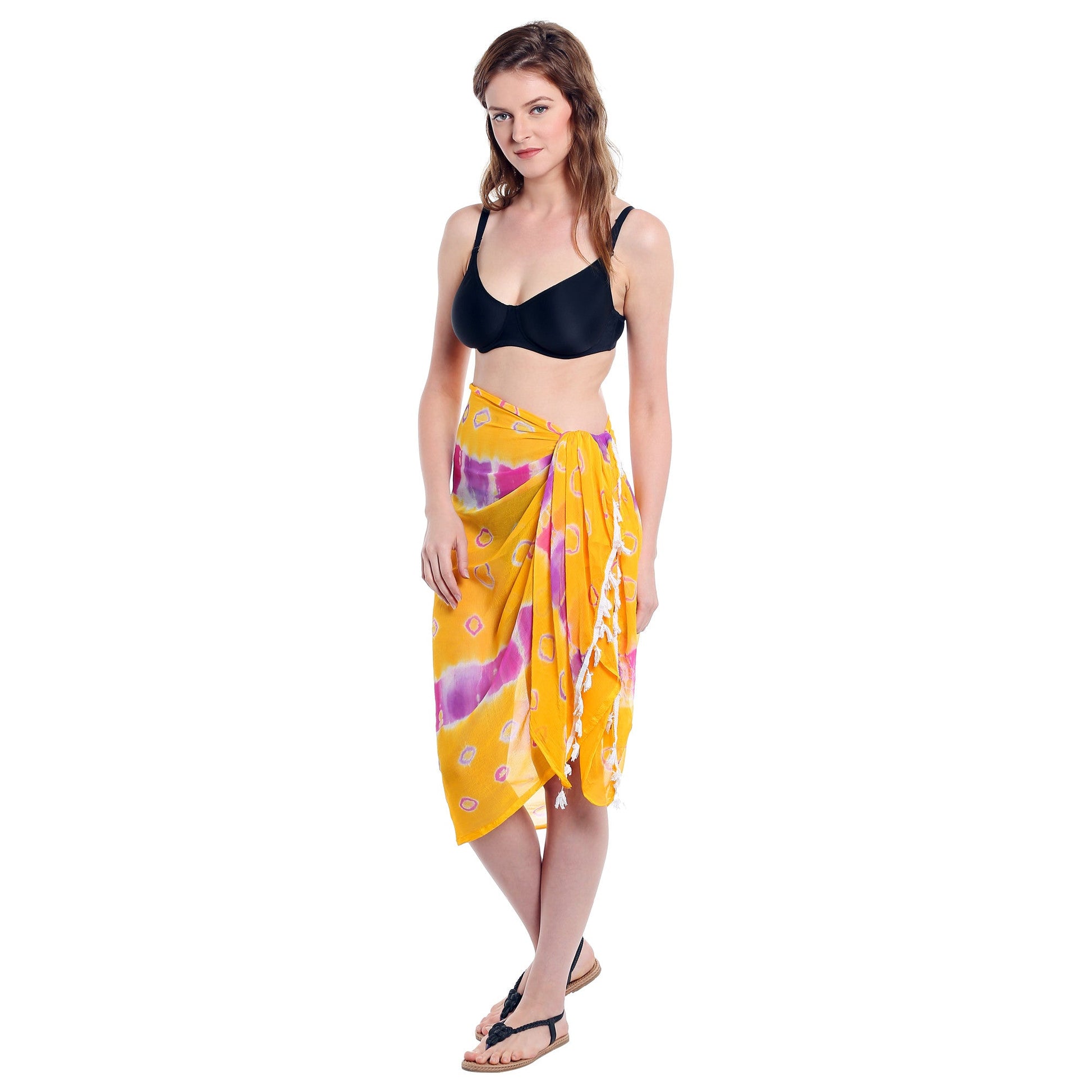 Dupatta Bazaar Women's Printed Chiffon Sarong & Beach Cover up - Dupatta Bazaar