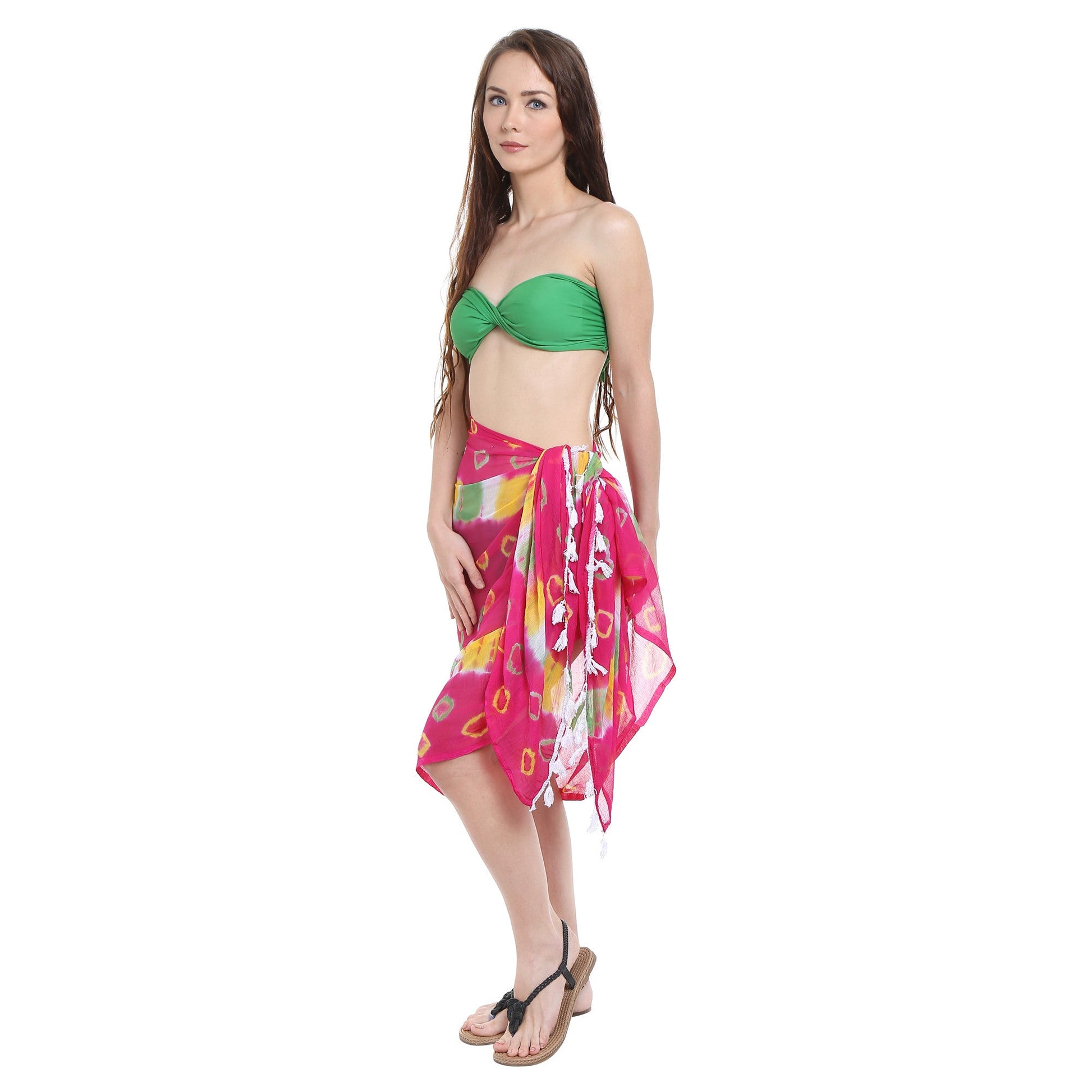 Dupatta Bazaar Women's Printed Chiffon Sarong & Beach Cover up - Dupatta Bazaar