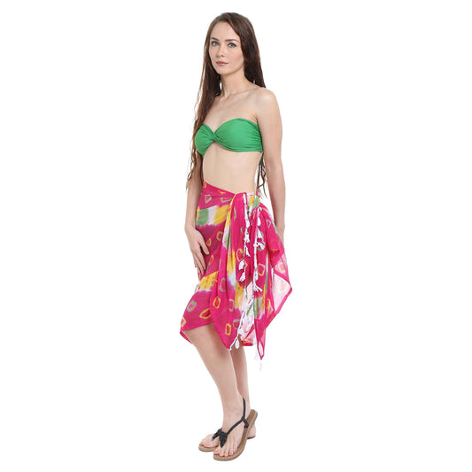 Dupatta Bazaar Women's Printed Chiffon Sarong & Beach Cover up - Dupatta Bazaar
