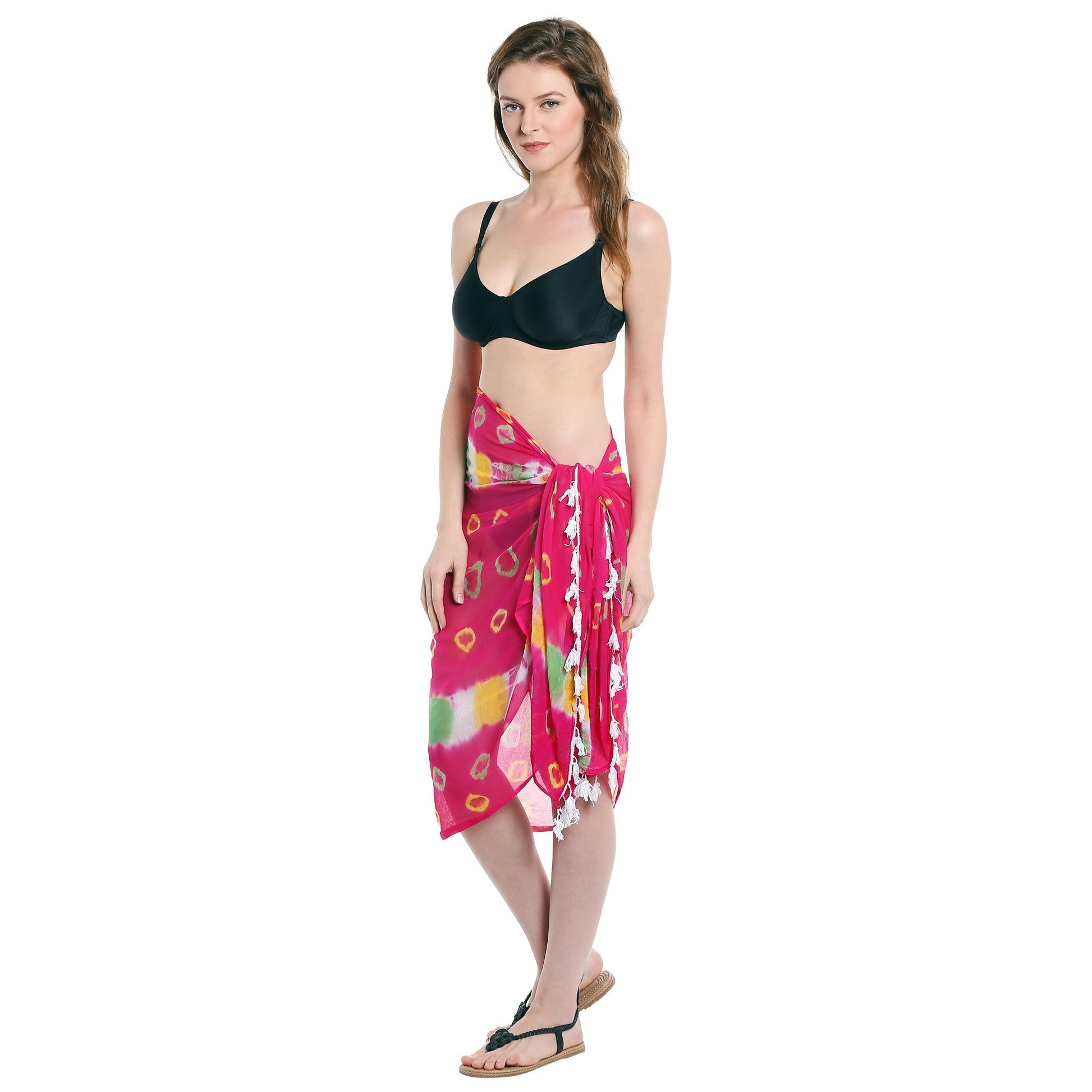 Dupatta Bazaar Women's Printed Chiffon Sarong & Beach Cover up - Dupatta Bazaar