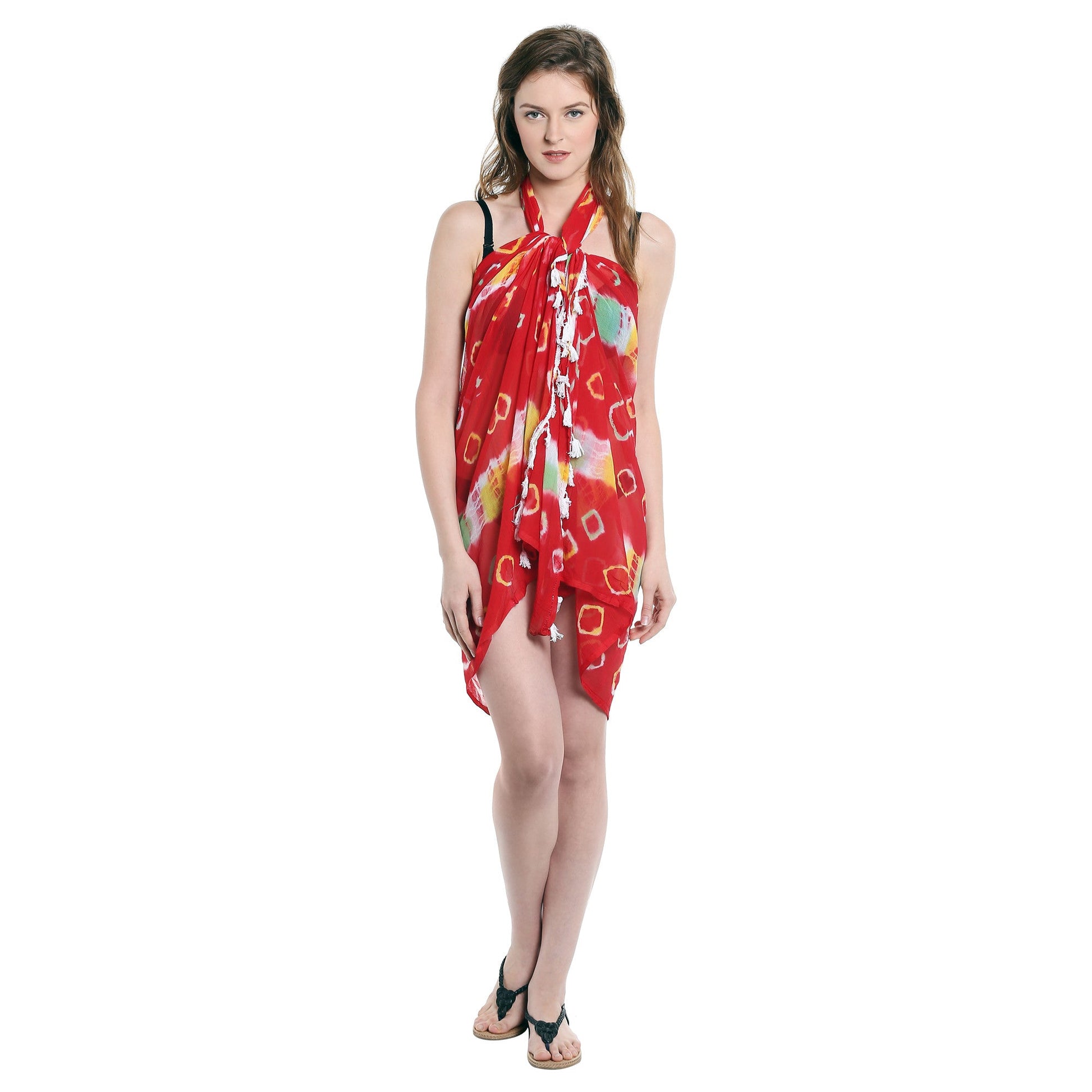 Dupatta Bazaar Women's Printed Chiffon Sarong & Beach Cover up - Dupatta Bazaar