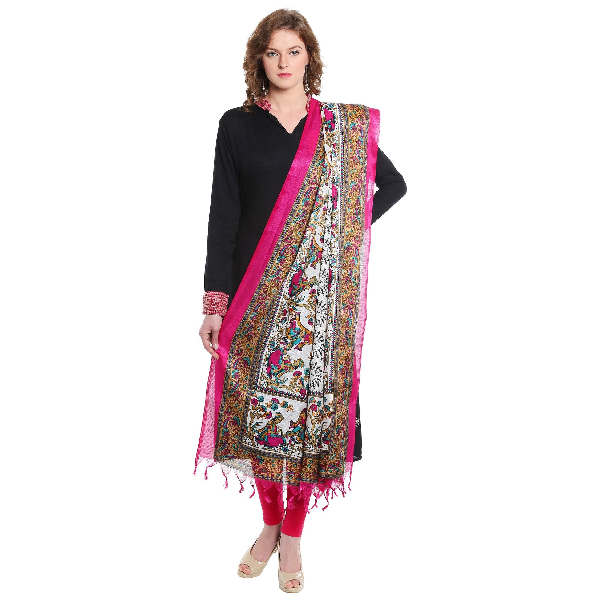 Dupatta Bazaar Women's Printed Silk Dupatta - Dupatta Bazaar