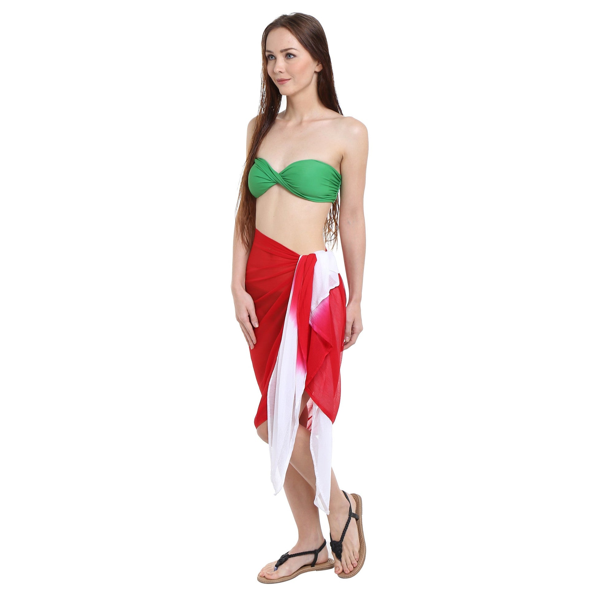 Dupatta Bazaar Women's Red and White Chiffon Dupatta. - Dupatta Bazaar