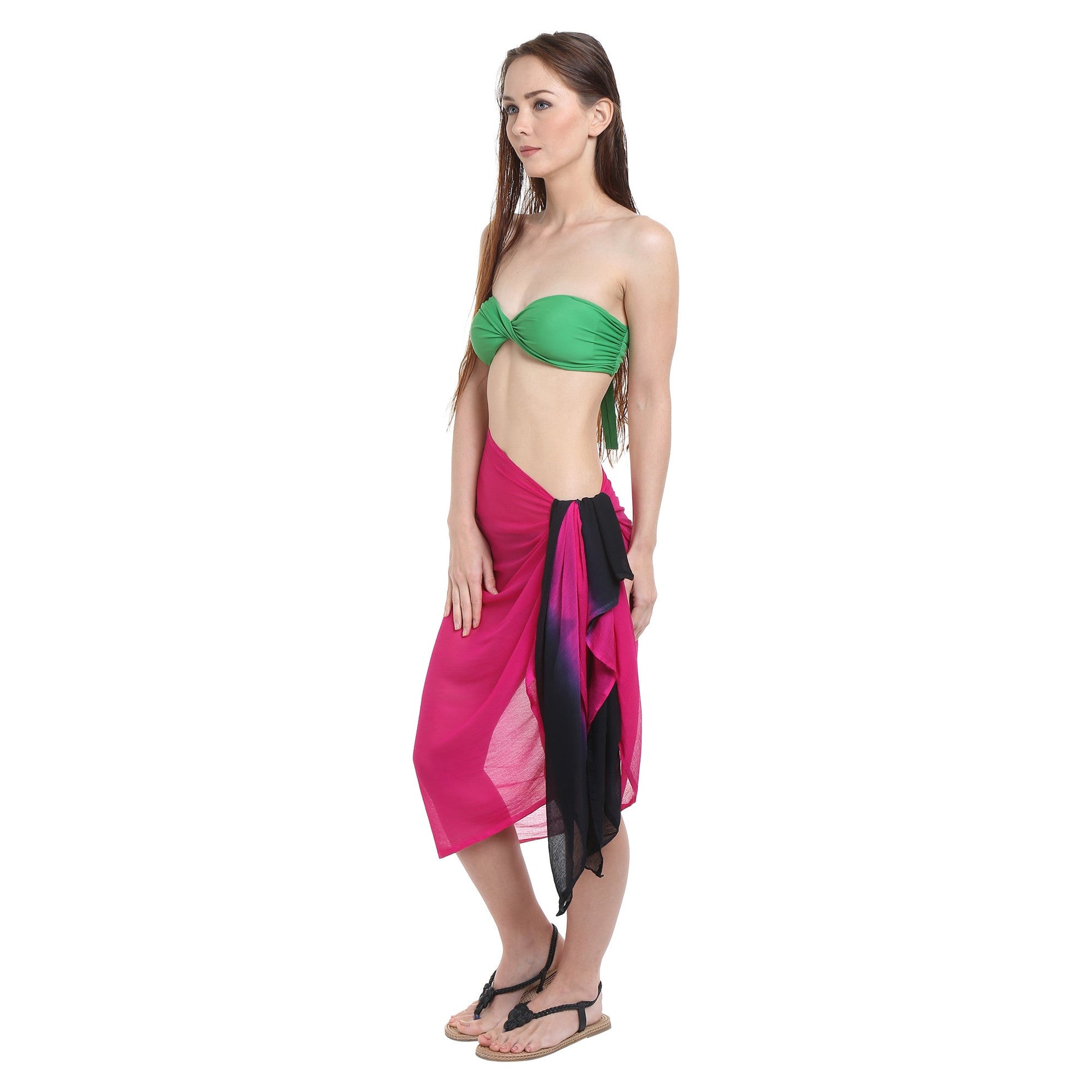 Dupatta Bazaar Women's Pink and Black Chiffon Dupatta. - Dupatta Bazaar