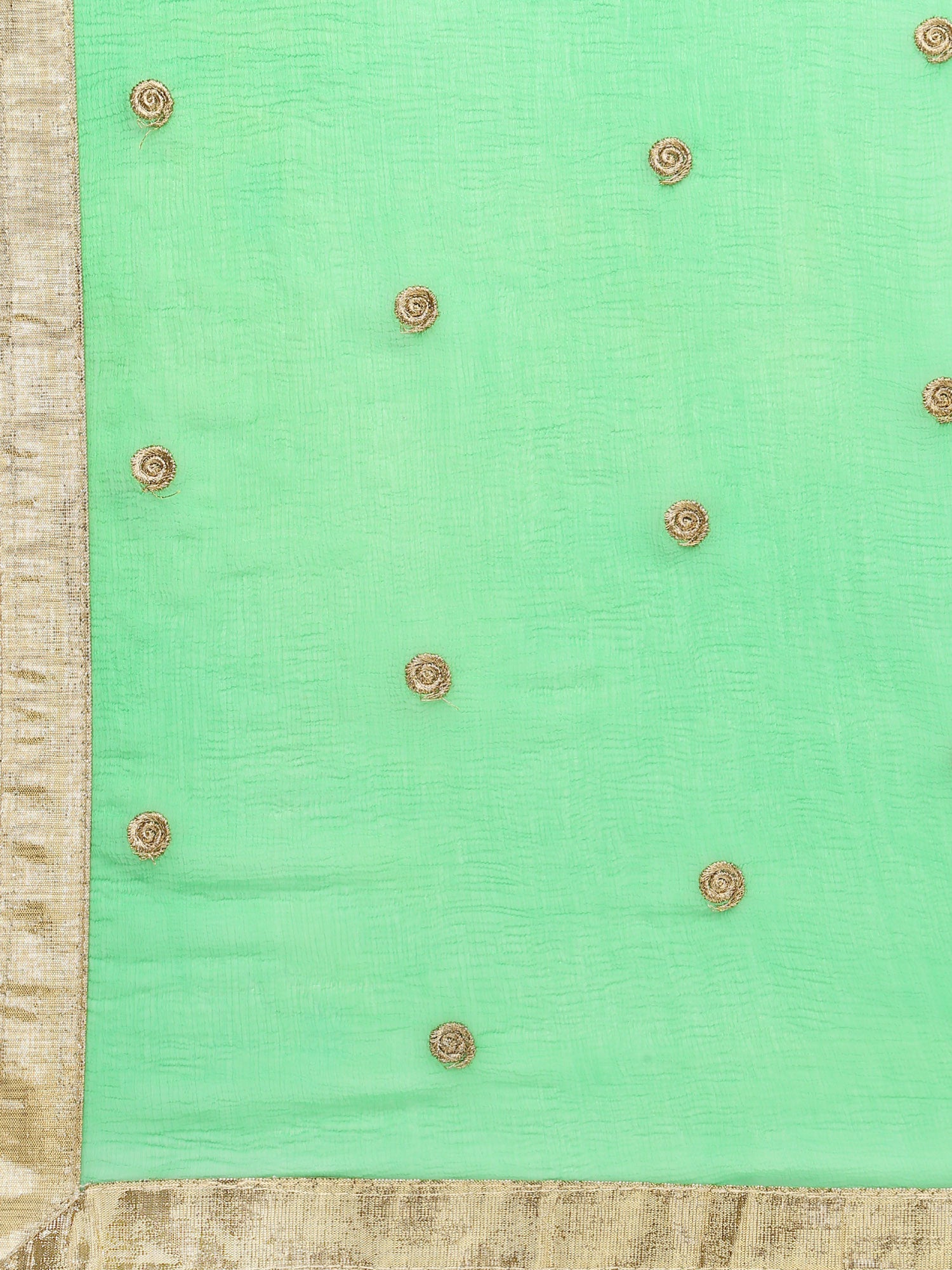 Dupatta Bazaar Woman's  Green Chiffon Embroidered Dupatta - Dupatta Bazaar
