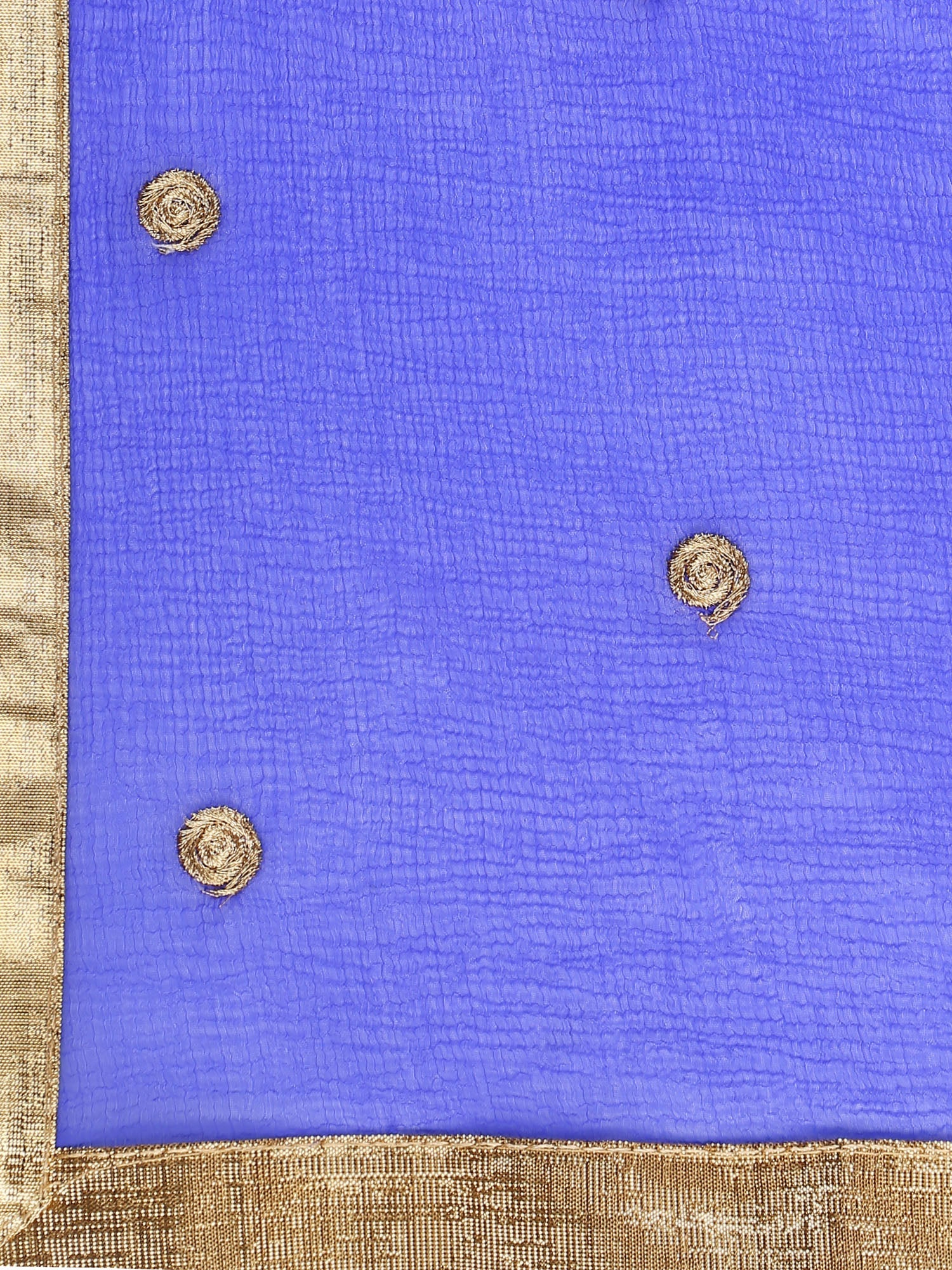 Dupatta Bazaar Woman's Embroidered Blue Chiffon Dupatta - Dupatta Bazaar