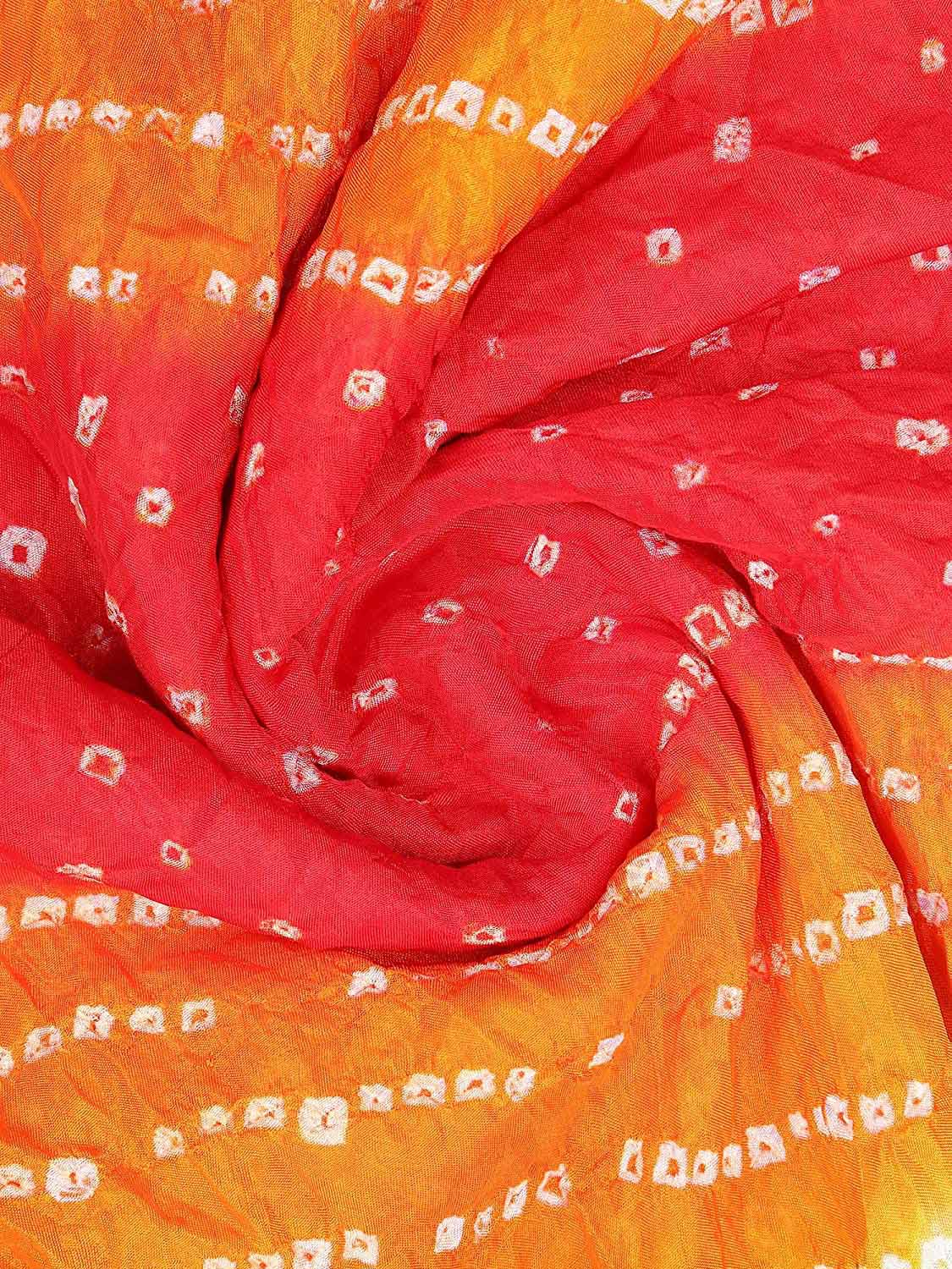 Multicolour  Bandhini Silk Dupatta freeshipping - Dupatta Bazaar