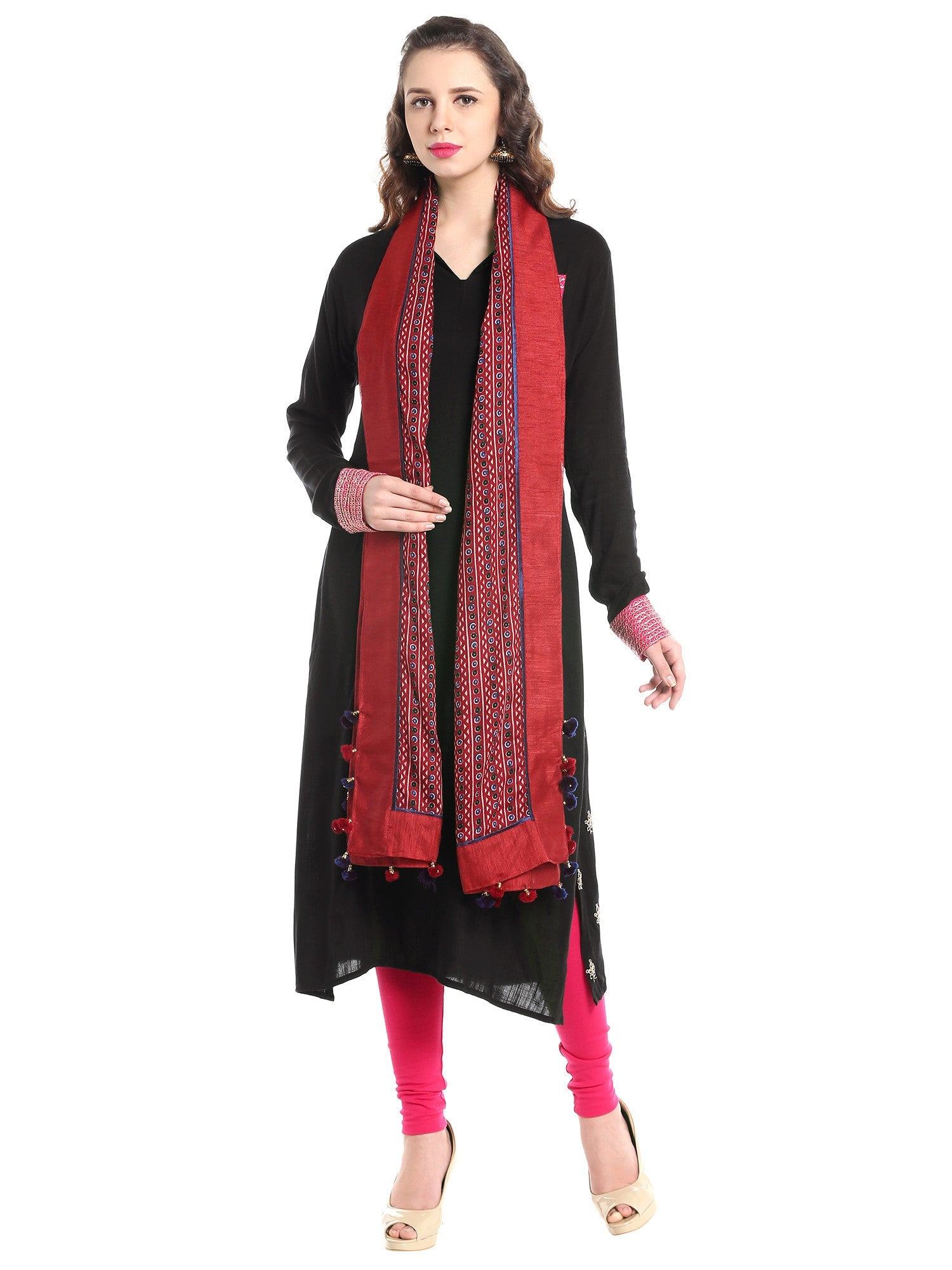 Dupatta Bazaar Woman's Kalamkari Printed Multicoloured Cotton Dupatta - Dupatta Bazaar