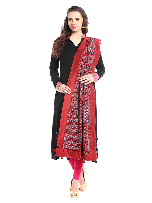 Dupatta Bazaar Woman's Kalamkari Printed Multicoloured Cotton Dupatta - Dupatta Bazaar