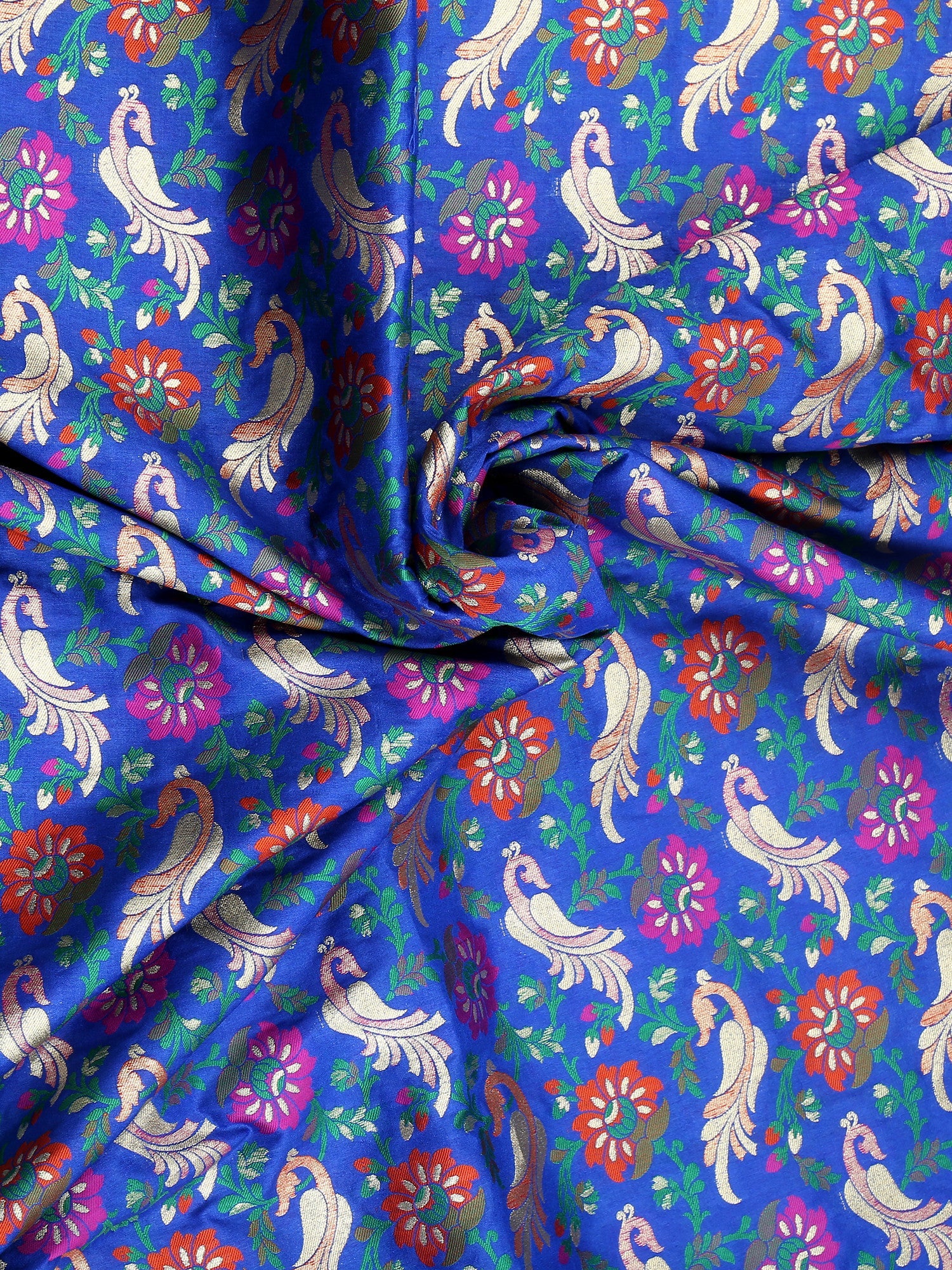 Dupatta Bazaar Women's Pure Benarasi Woven Katan Silk Blue & Multicoloured dupatta - Dupatta Bazaar