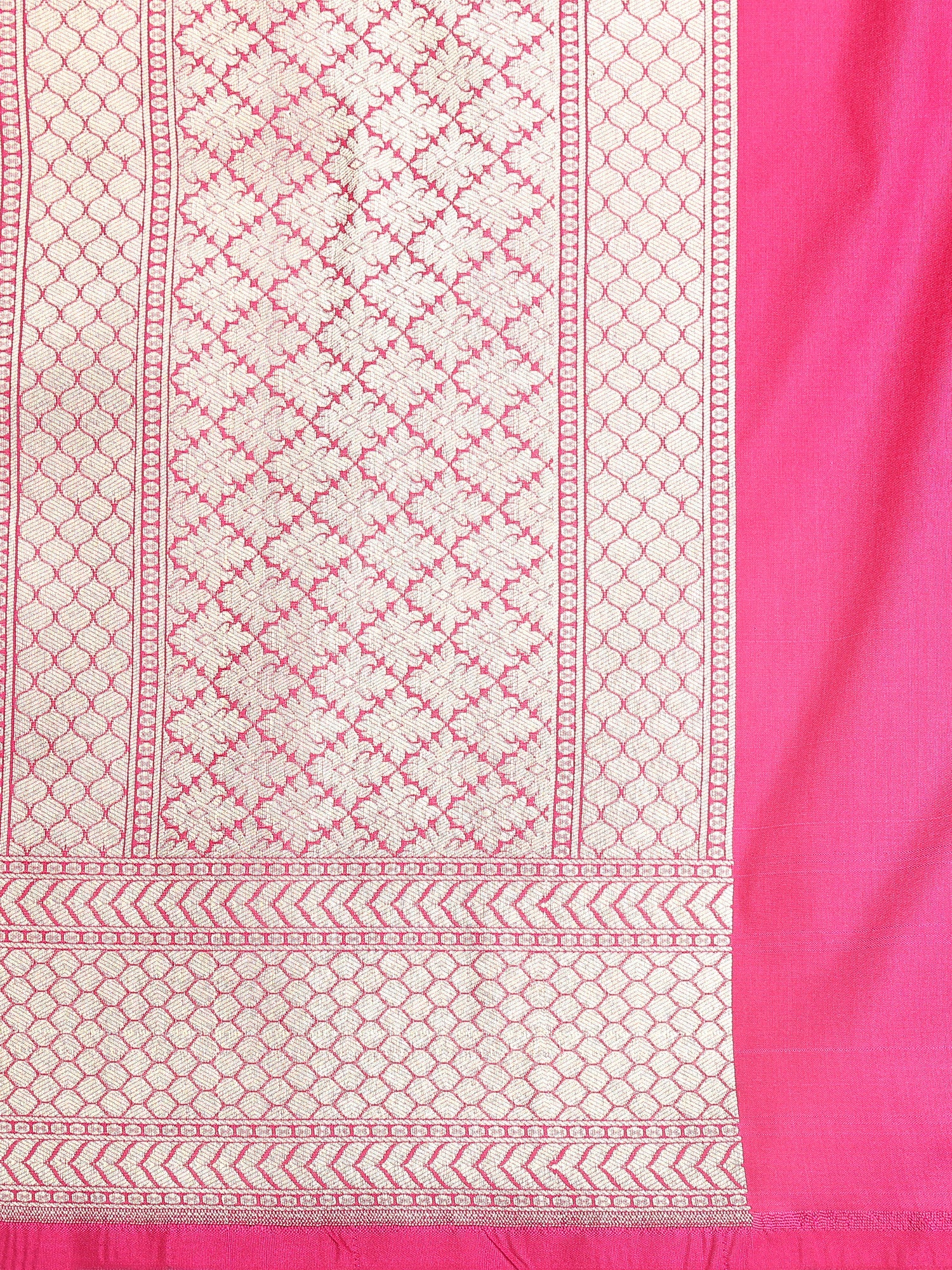 Dupatta Bazaar Women's Pure Benarasi Woven Katan Silk Pink, Gold & Multicoloured dupatta - Dupatta Bazaar