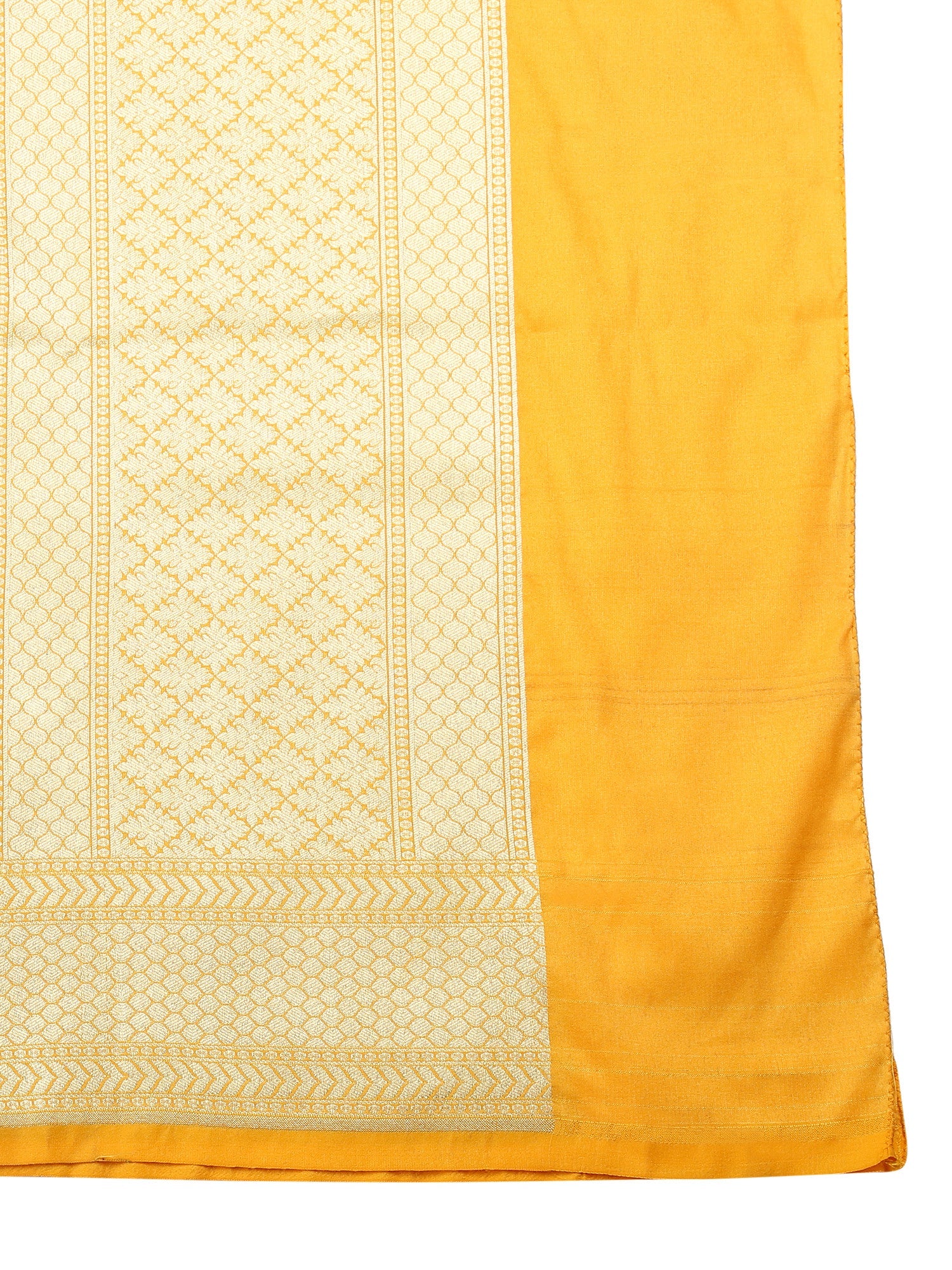 Dupatta Bazaar Women's Pure Benarasi Woven Katan Silk Mustard, Gold & Multicoloured dupatta - Dupatta Bazaar