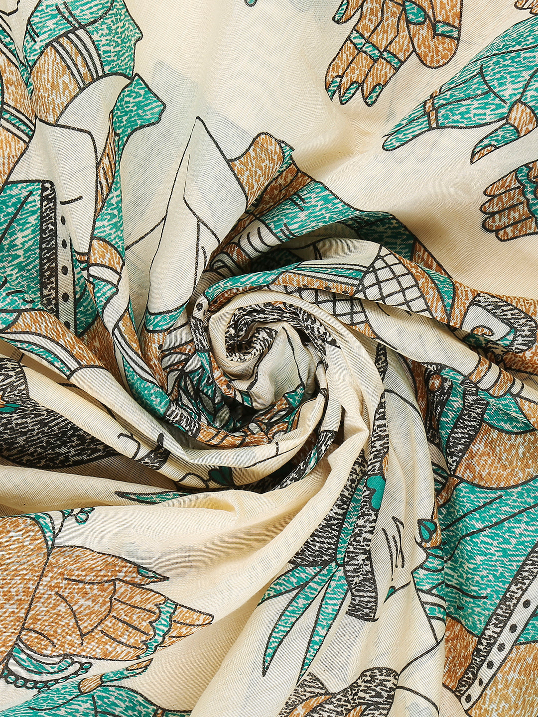 Dupatta Bazaar Woman's Cotton Silk Printed Green Dupatta - Dupatta Bazaar