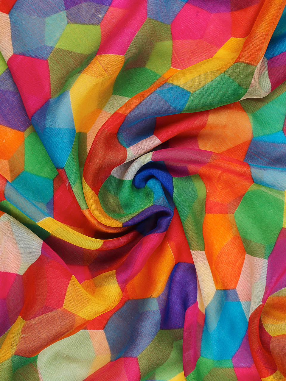 Multicoloured Printed Chiffon Dupatta freeshipping - Dupatta Bazaar