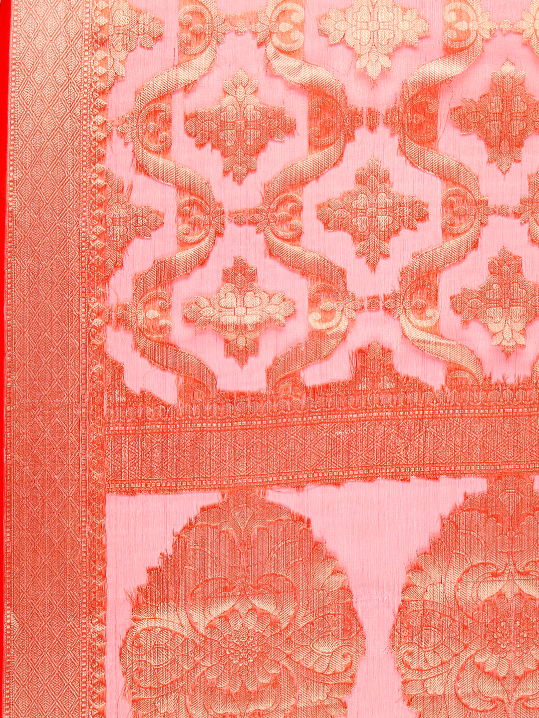 Dupatta Bazaar Women's Banarasi Woven Red & Gold dupatta - Dupatta Bazaar