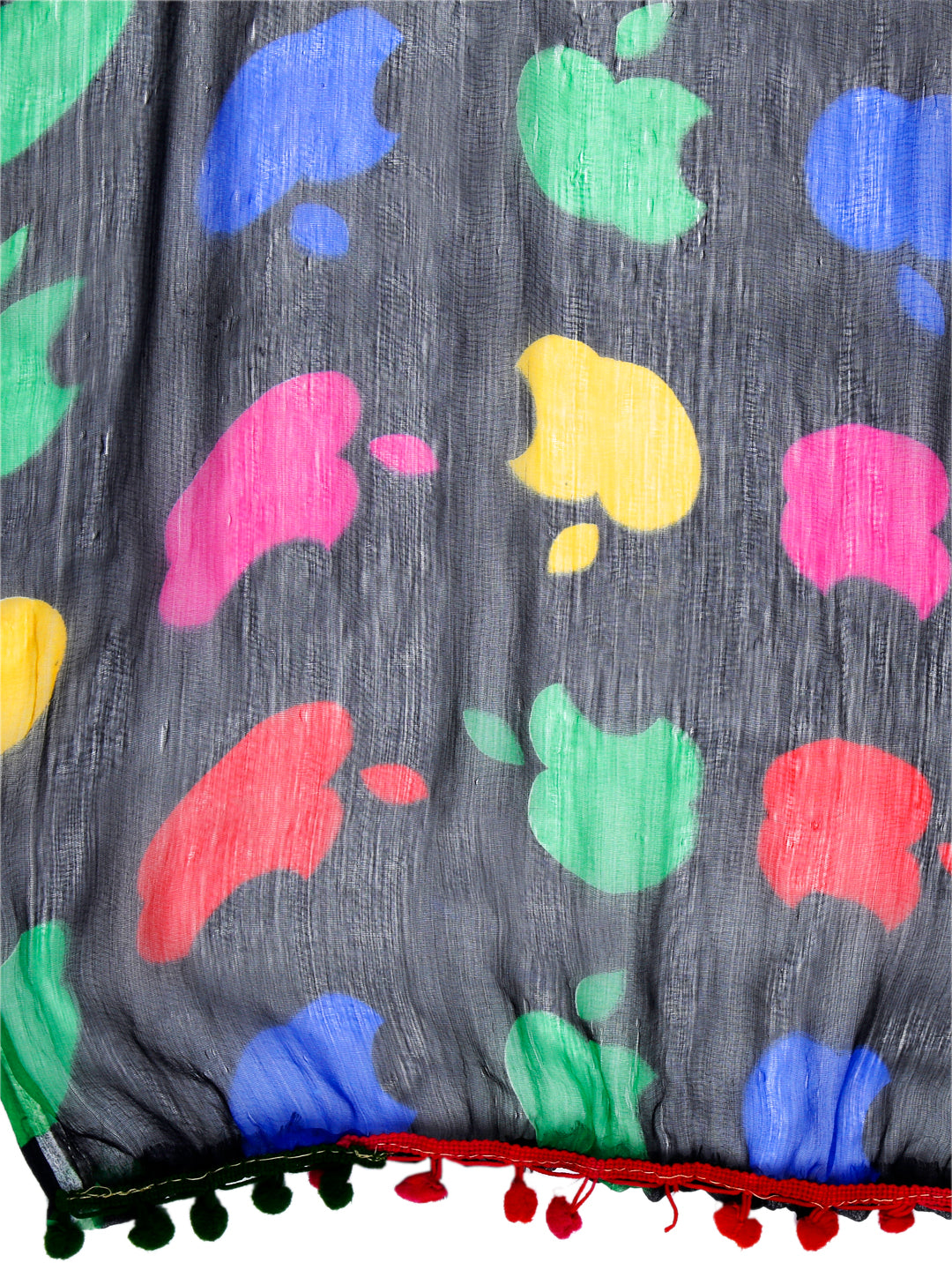 Dupatta Bazaar Women's Black Chiffon Dupatta with Multicoloured print. - Dupatta Bazaar
