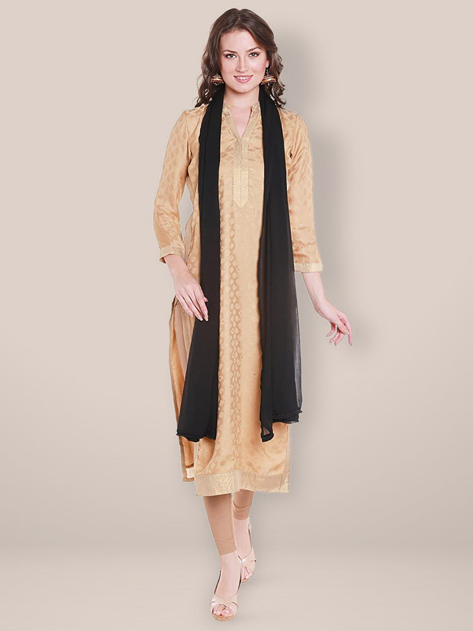 Black Chiffon Dupatta with lace freeshipping - Dupatta Bazaar