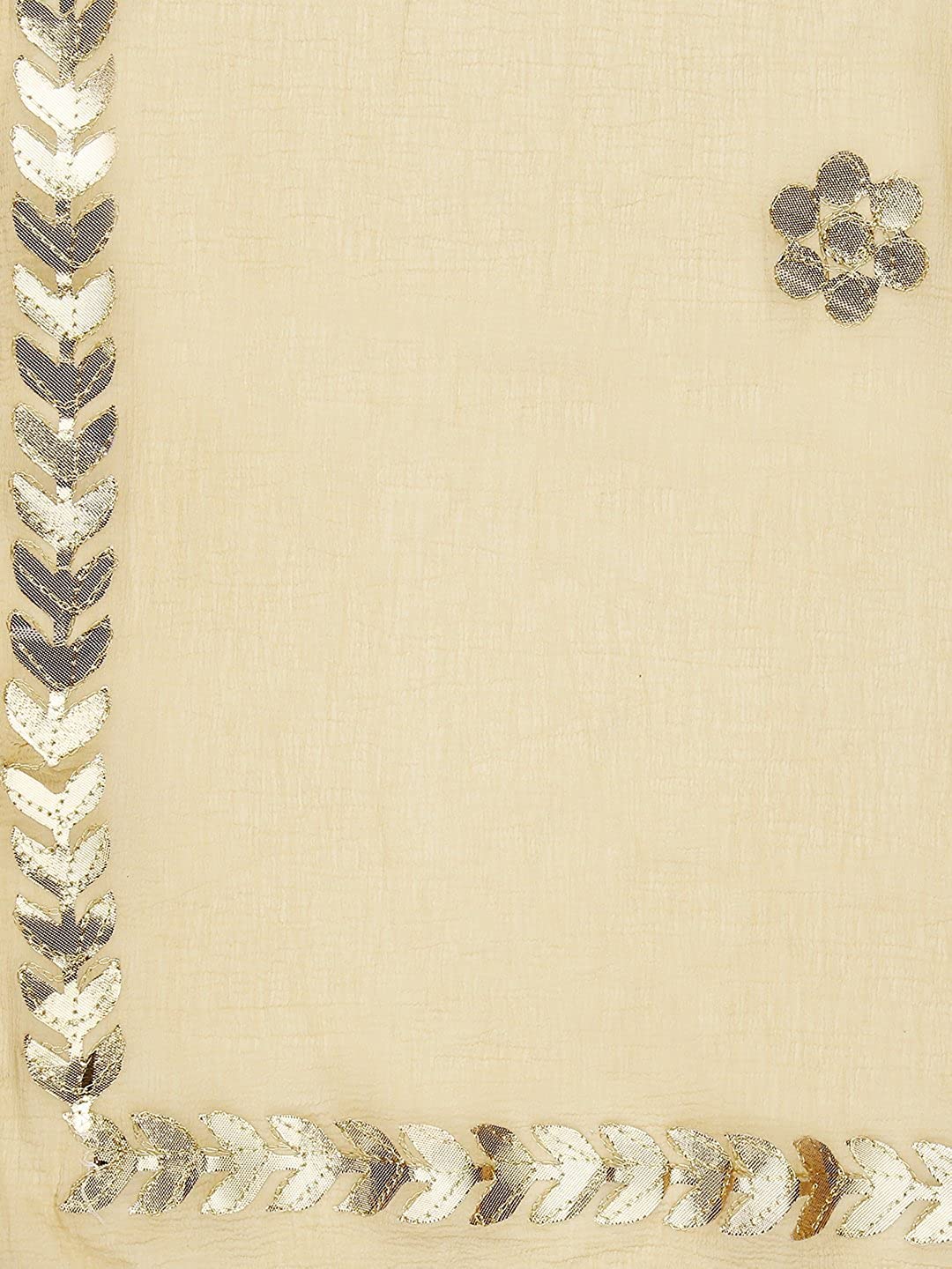 Beige Chiffon Dupatta with Gold Gotta Patti Work. freeshipping - Dupatta Bazaar