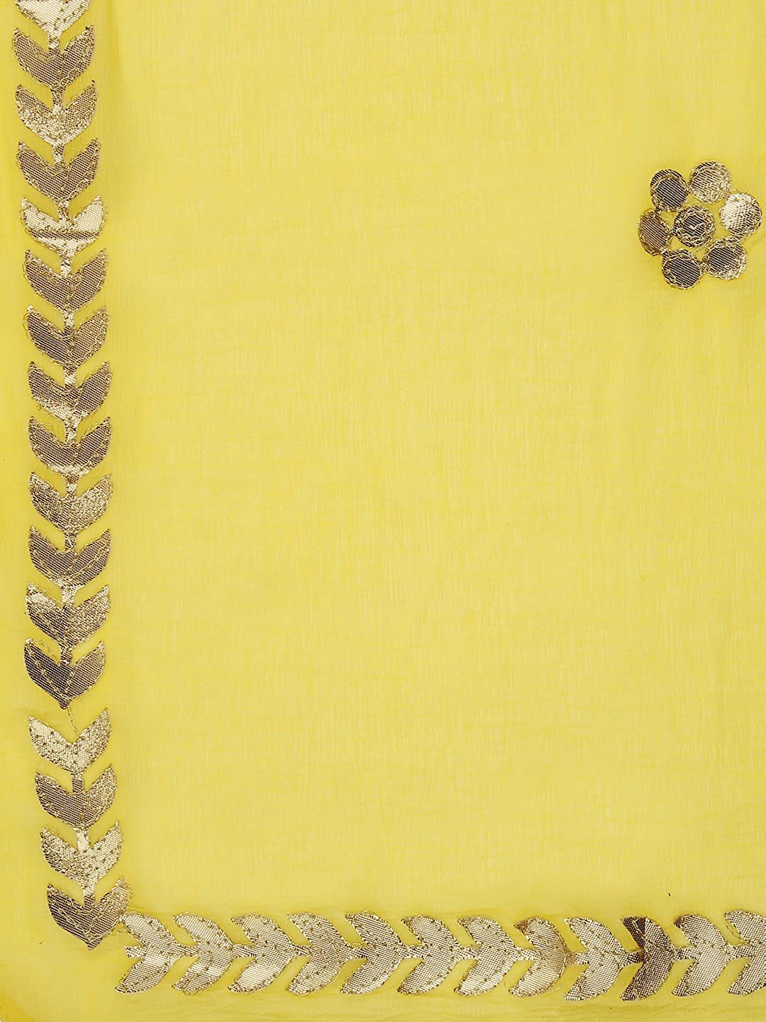 Yellow Chiffon Dupatta with Gold Gotta Patti Work. freeshipping - Dupatta Bazaar
