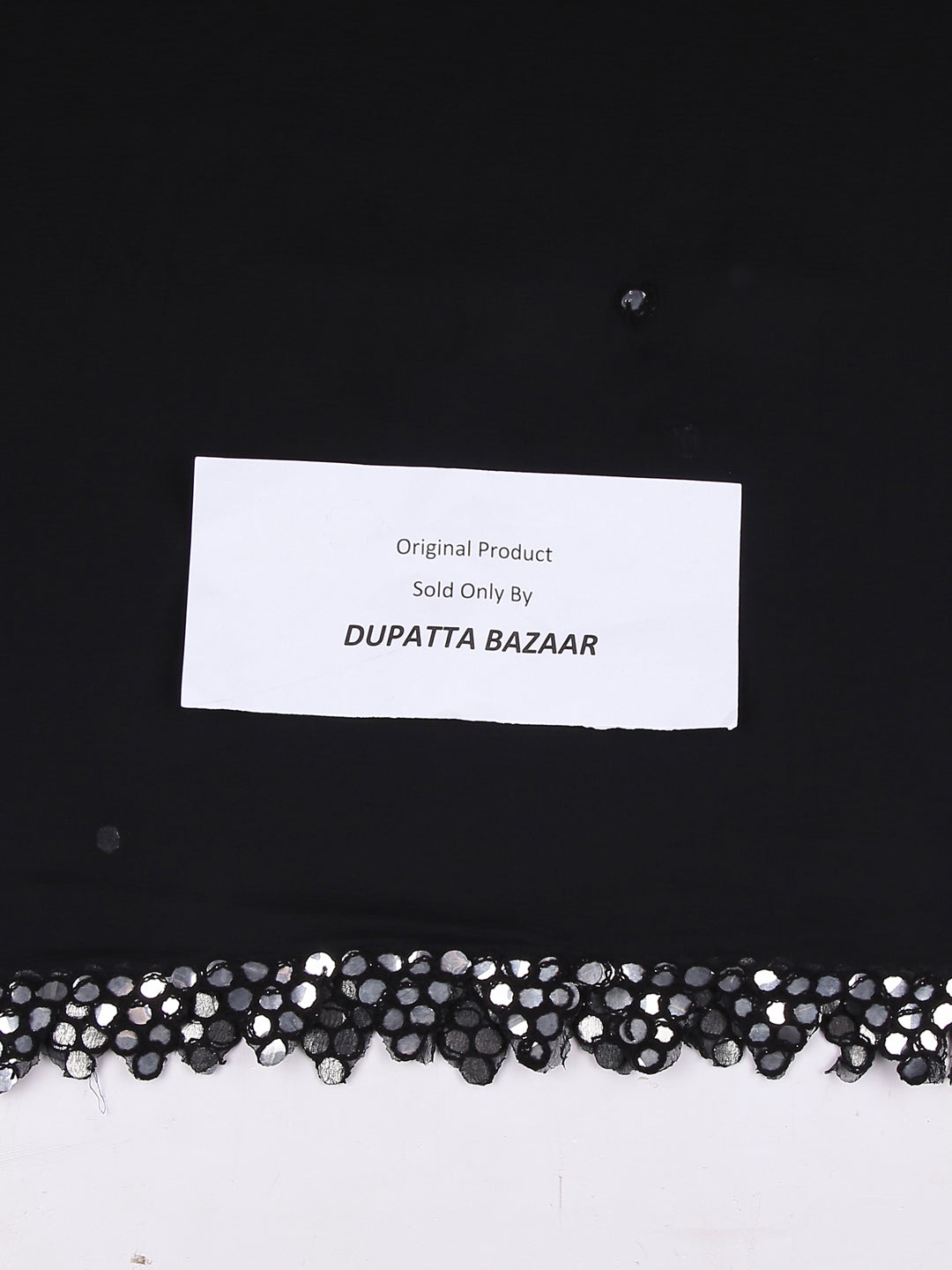 Dupatta Bazaar Women's Black Chiffon Dupatta with Mirror work. - Dupatta Bazaar
