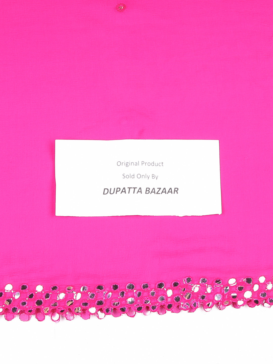 Dupatta Bazaar Women's Pink Chiffon Dupatta with Mirror work. - Dupatta Bazaar