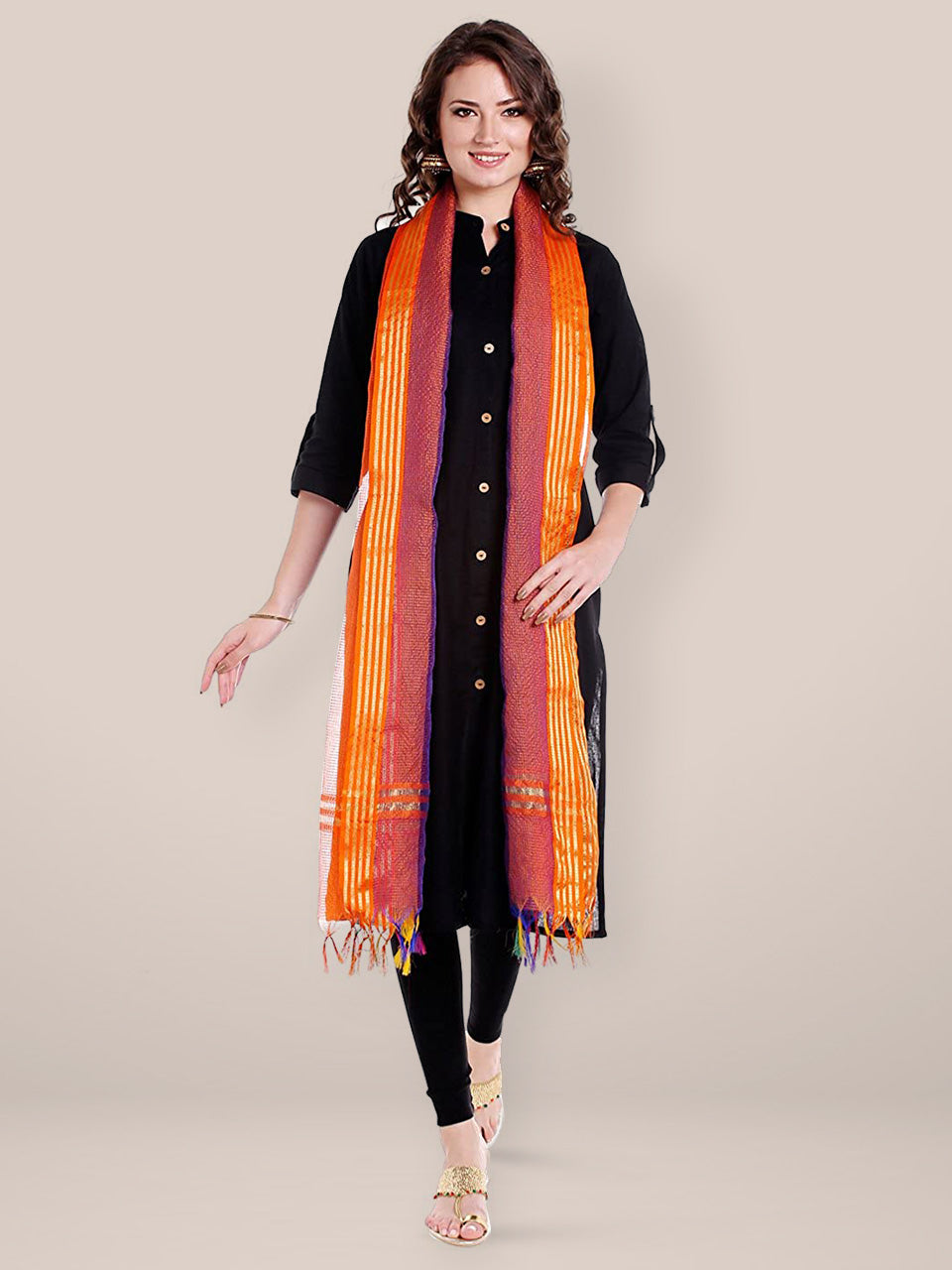Multicoloured Silk  Shaded Dupatta . freeshipping - Dupatta Bazaar