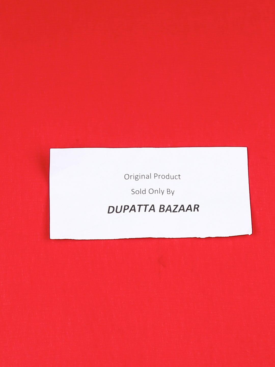 Dupatta Bazaar Woman's Red Chiffon Dupatta with Multicoloured Pompom - Dupatta Bazaar