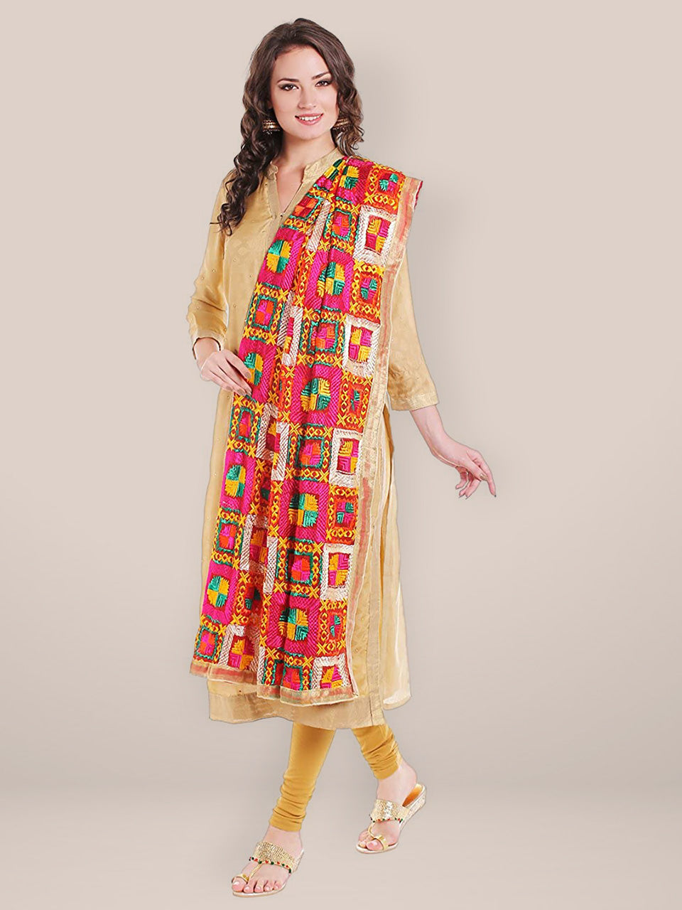 Multicoloured Heavy Phulkari Dupatta freeshipping - Dupatta Bazaar