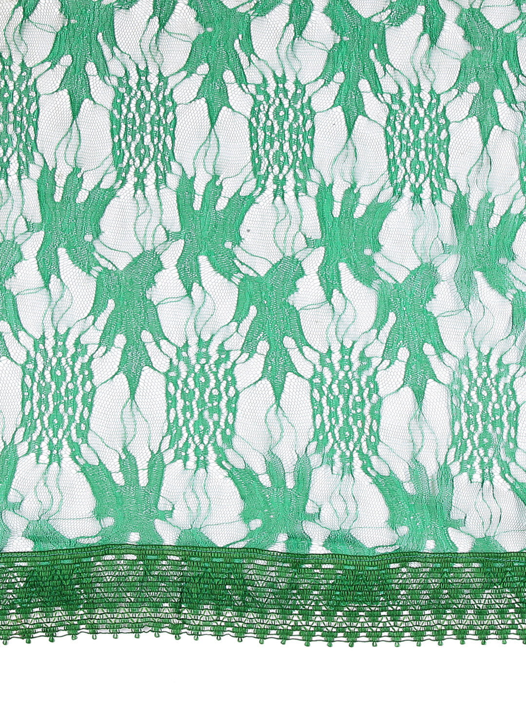 Dupatta Bazaar Women's Green Floral Net Dupatta - Dupatta Bazaar