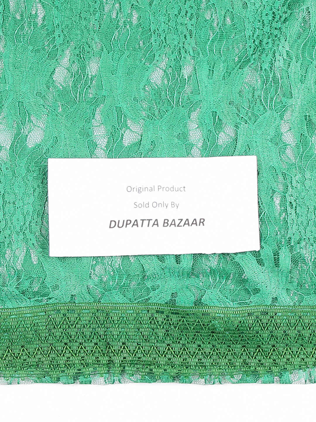 Dupatta Bazaar Women's Green Floral Net Dupatta - Dupatta Bazaar