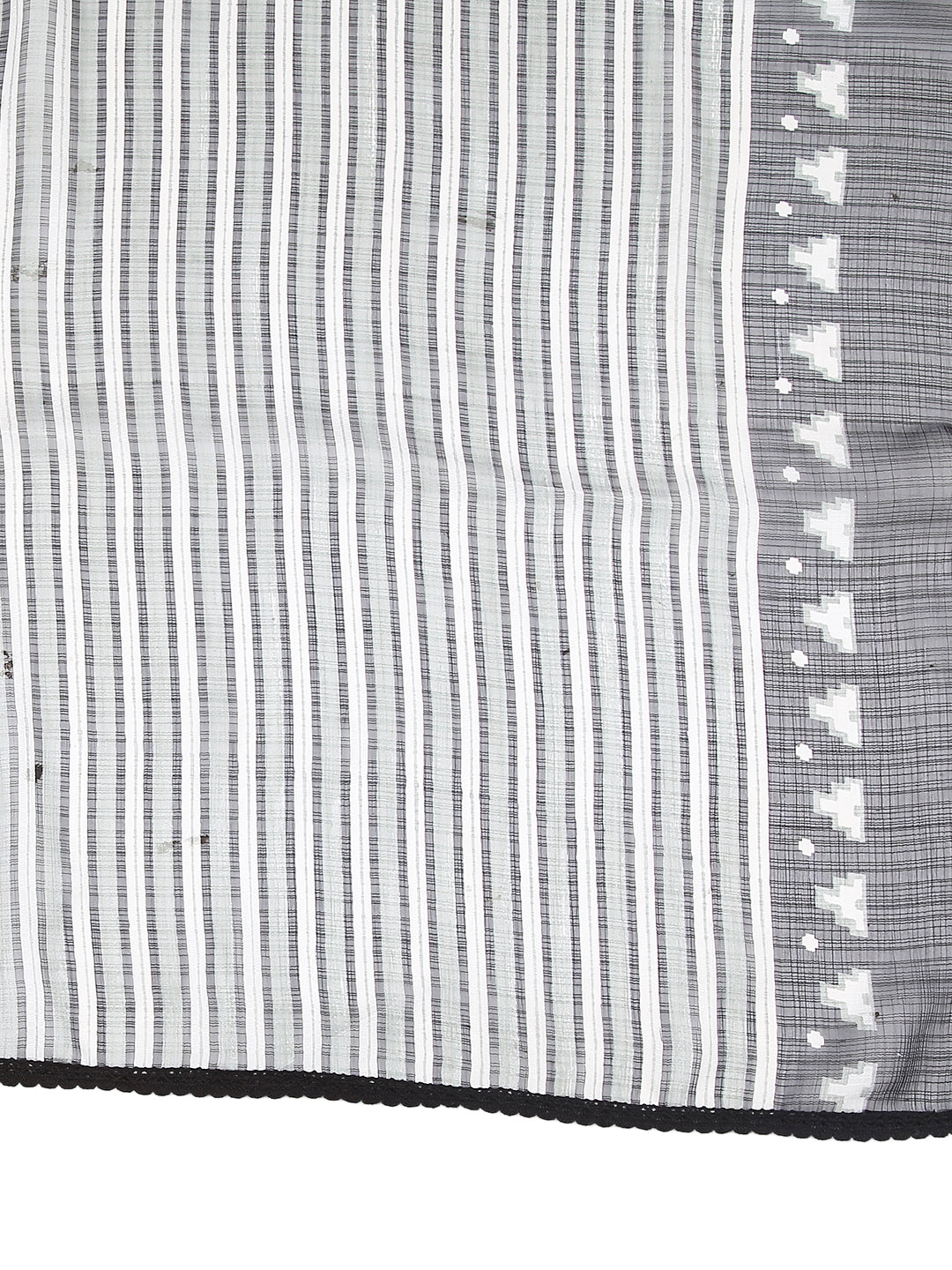 Dupatta Bazaar Women's Black & White Chiffon Dupatta with lace. - Dupatta Bazaar