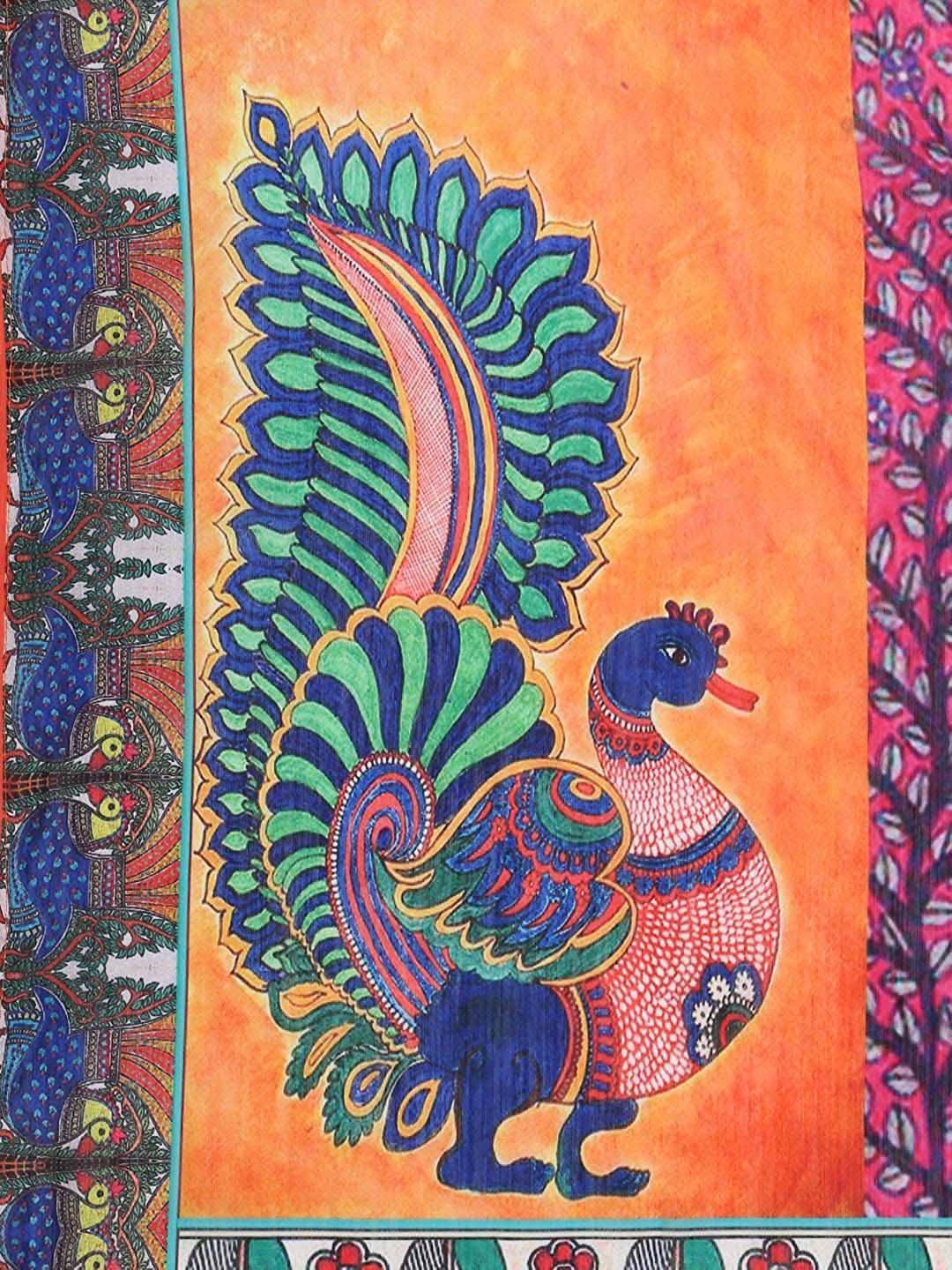 Multicoloured Digitally Printed Cotton Satin Dupatta freeshipping - Dupatta Bazaar