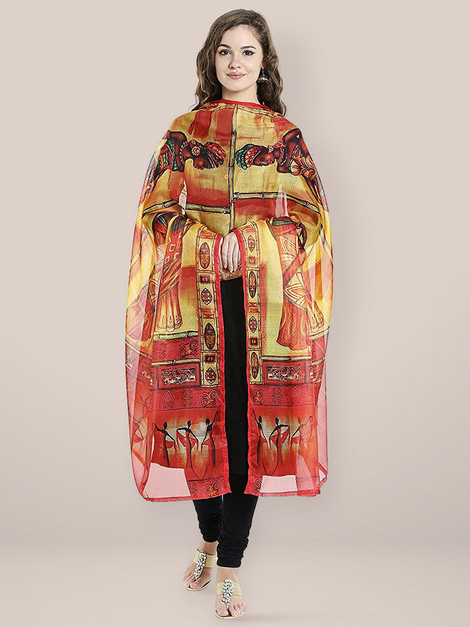 Multicoloured Digitally Printed Dupatta freeshipping - Dupatta Bazaar