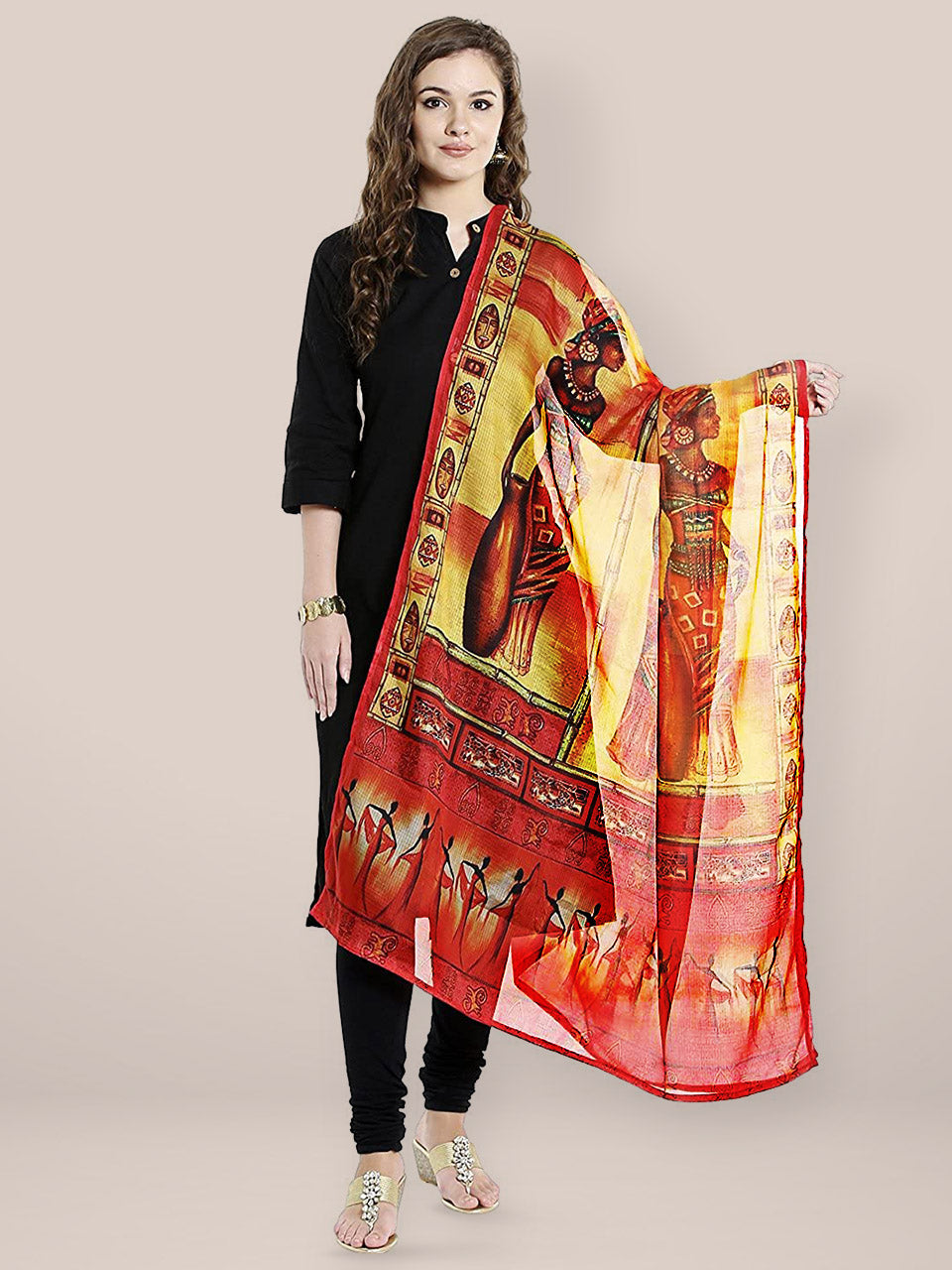 Multicoloured Digitally Printed Dupatta freeshipping - Dupatta Bazaar