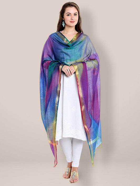 Blue Shaded Silk Dupatta freeshipping - Dupatta Bazaar